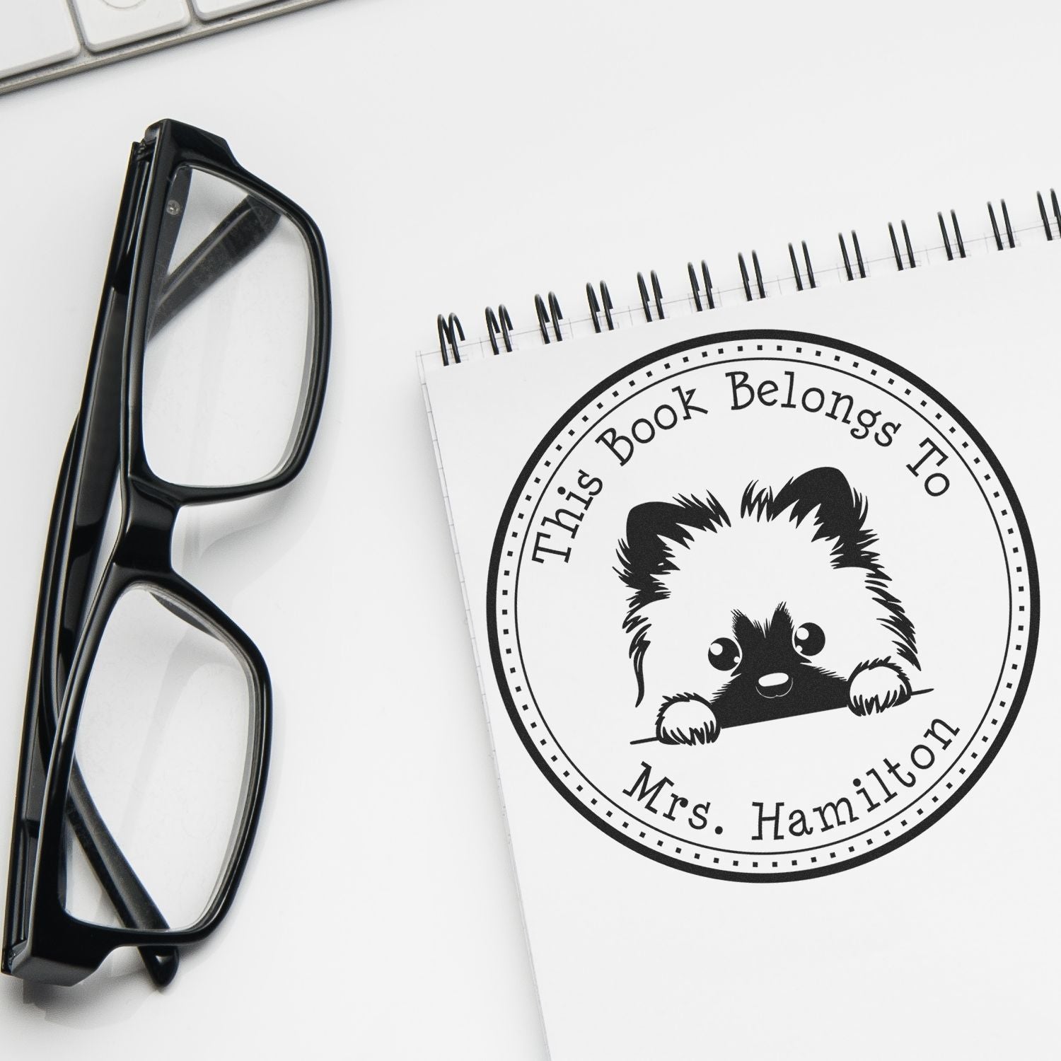 Keeshond Customizable From the Library of Stamp - Engineer Seal Stamps