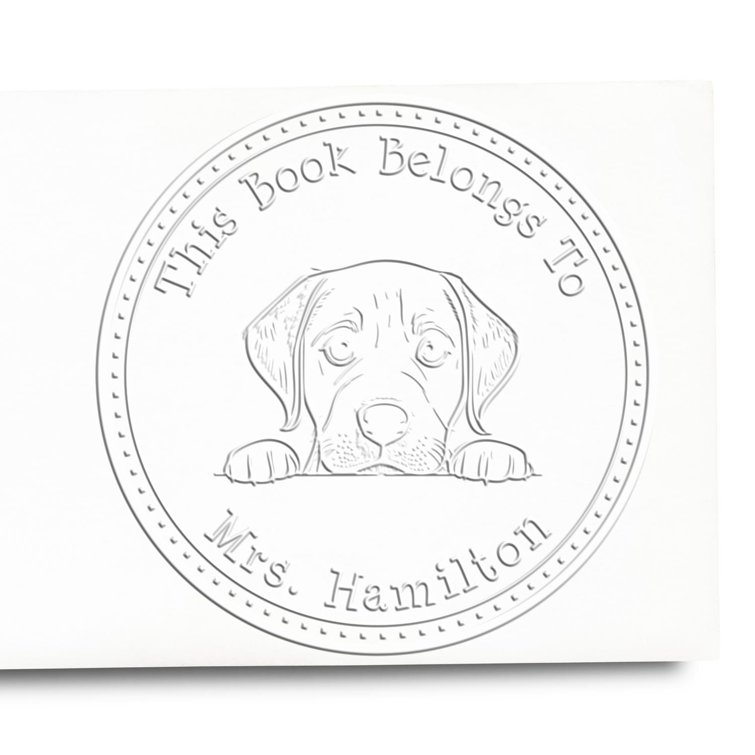 Labrador Retriever Personalized Librarian Embossed Seal Stamp