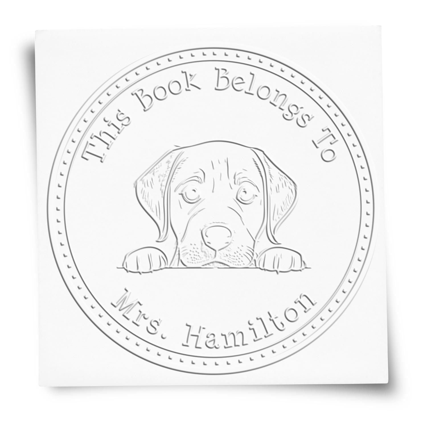 Handheld Labrador Retriever Personalized From the Desk of Embossed Seal - Engineer Seal Stamps