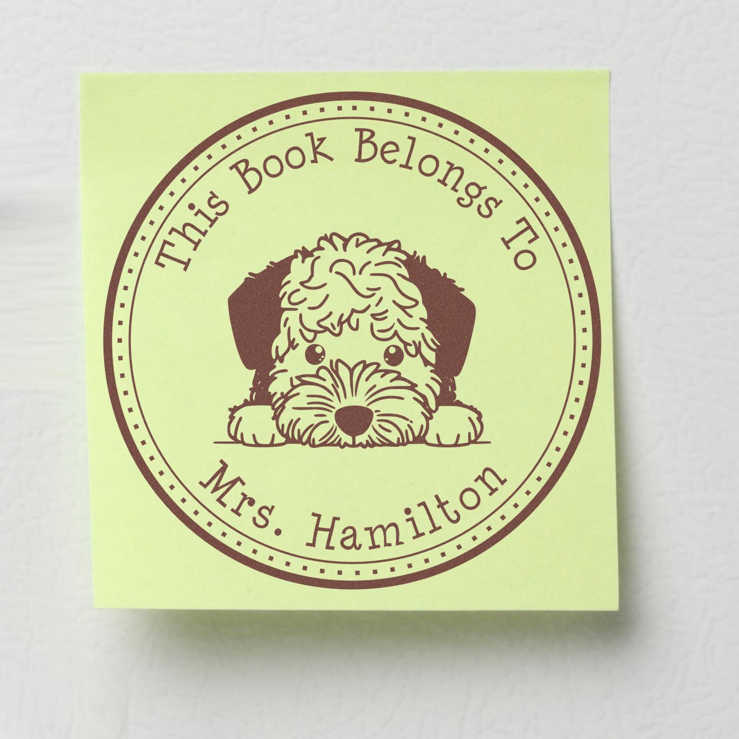 Self-Inking Lagotto Romagnolo Customizable Library Book Stamper - Engineer Seal Stamps