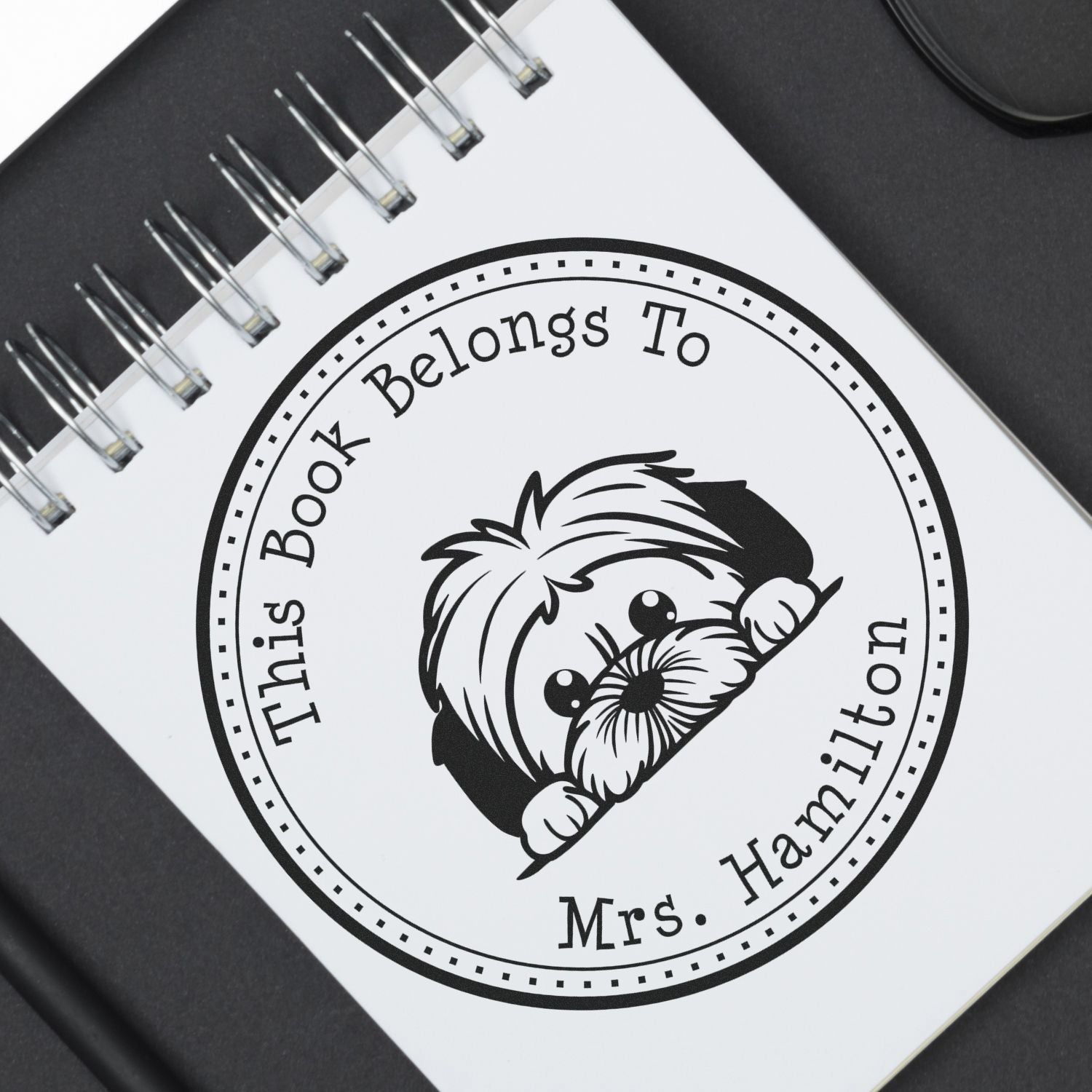 Lhasa Apso Customizable Read it Return It Stamp - Engineer Seal Stamps