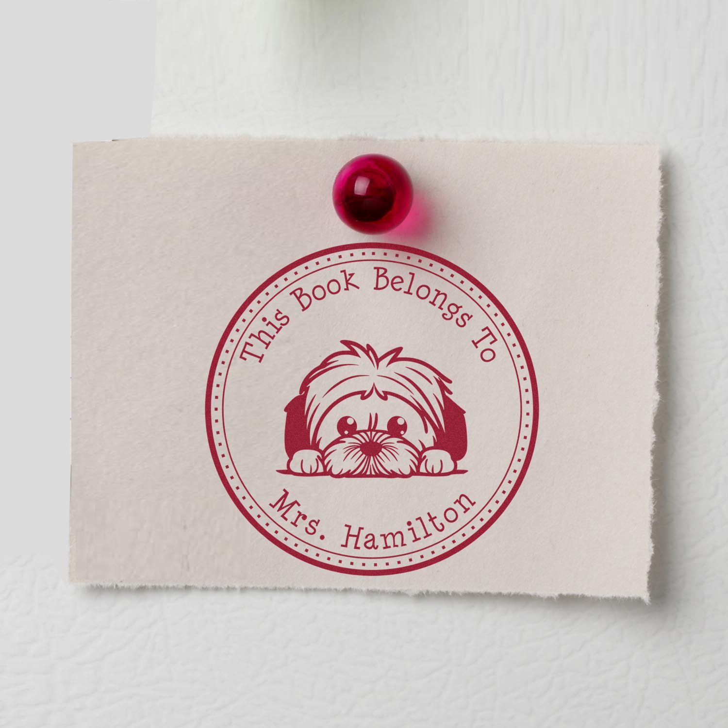 Lhasa Apso Customizable Read it Return It Stamp - Engineer Seal Stamps