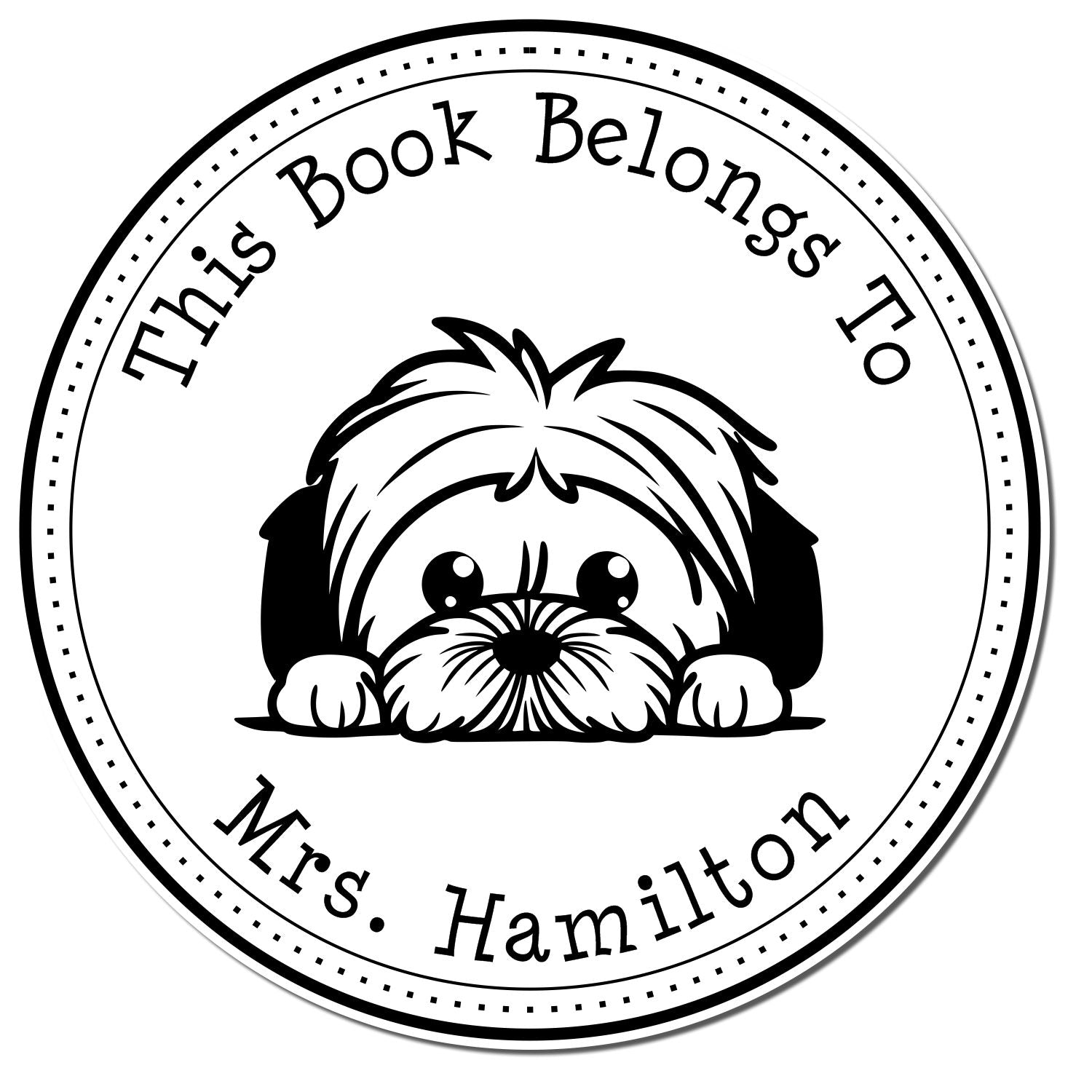 Lhasa Apso Custom Ex Libris Stamp - Engineer Seal Stamps