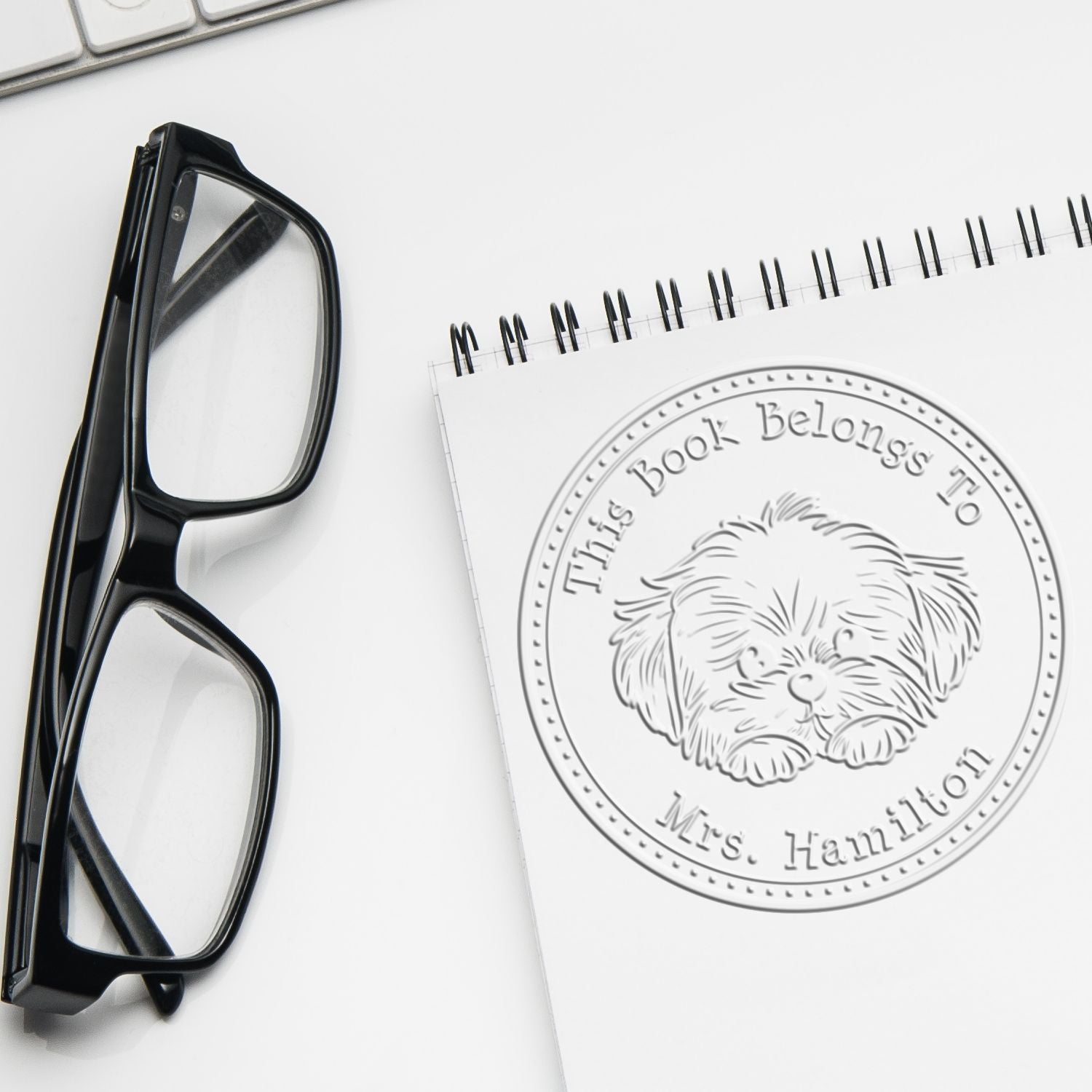 Maltese Personalized Librarian Seal Embossed Stamp