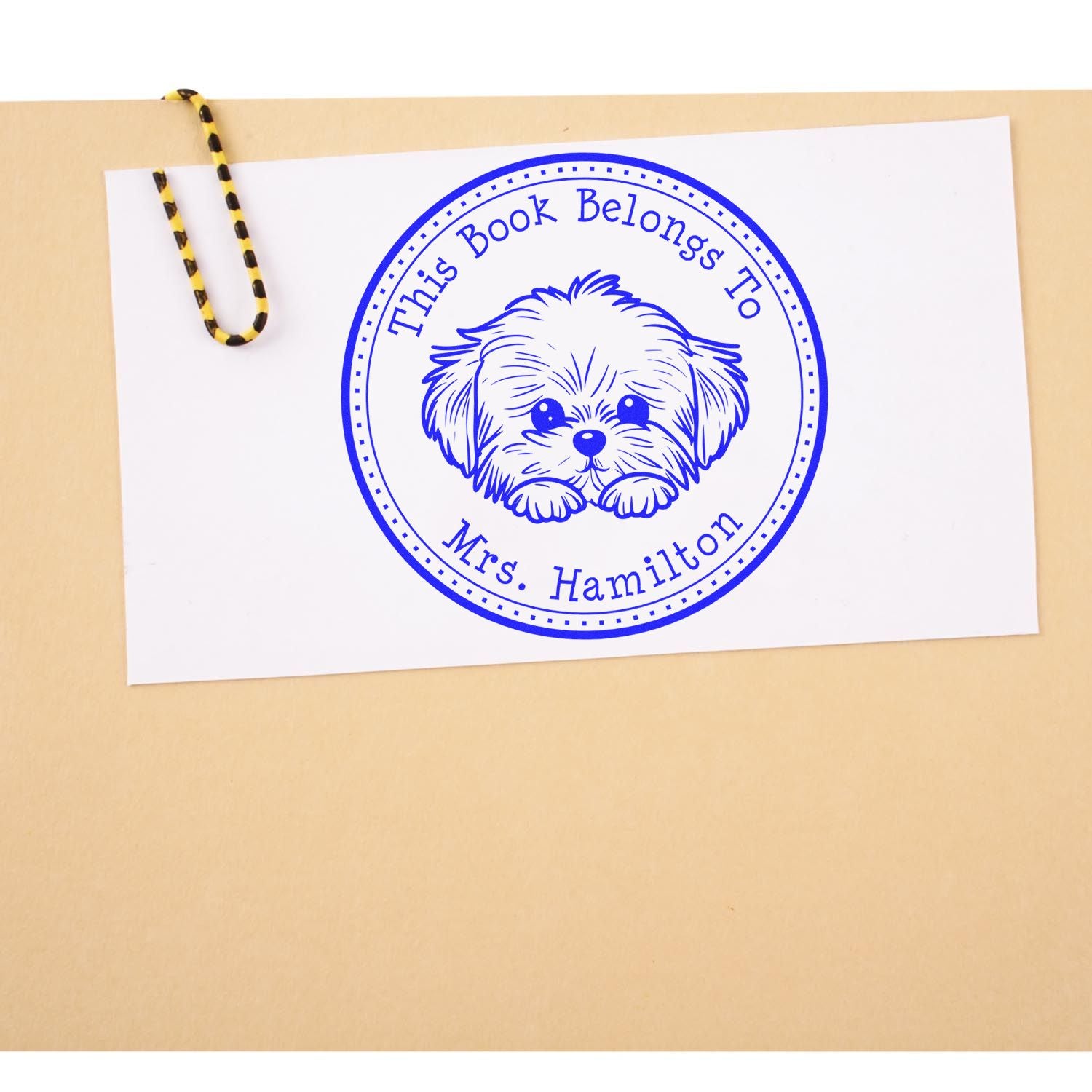 Self-Inking Maltese Customizable Home Library Stamper - Engineer Seal Stamps