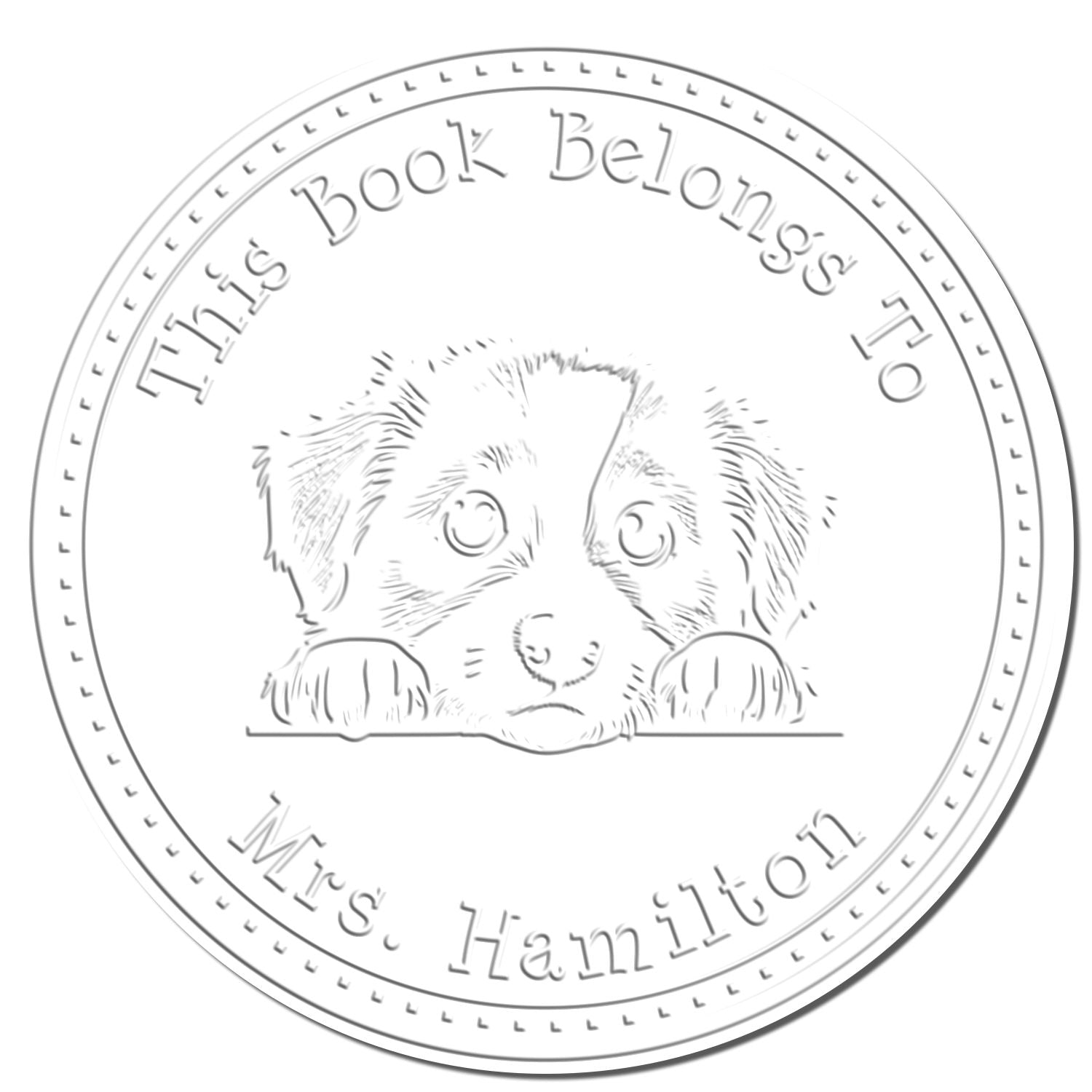 Handheld Miniature American Shepherd Personalized From the Desk of Embossing Seal Stamp - Engineer Seal Stamps