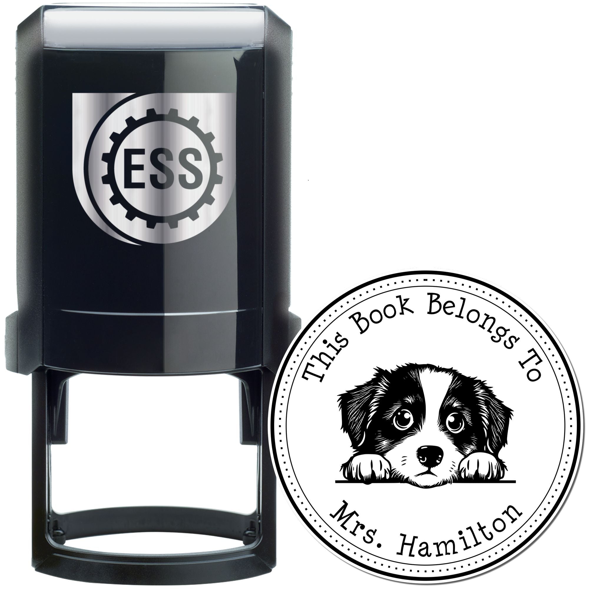 Self-Inking Miniature American Shepherd Customizable Book Collection Stamper - Engineer Seal Stamps
