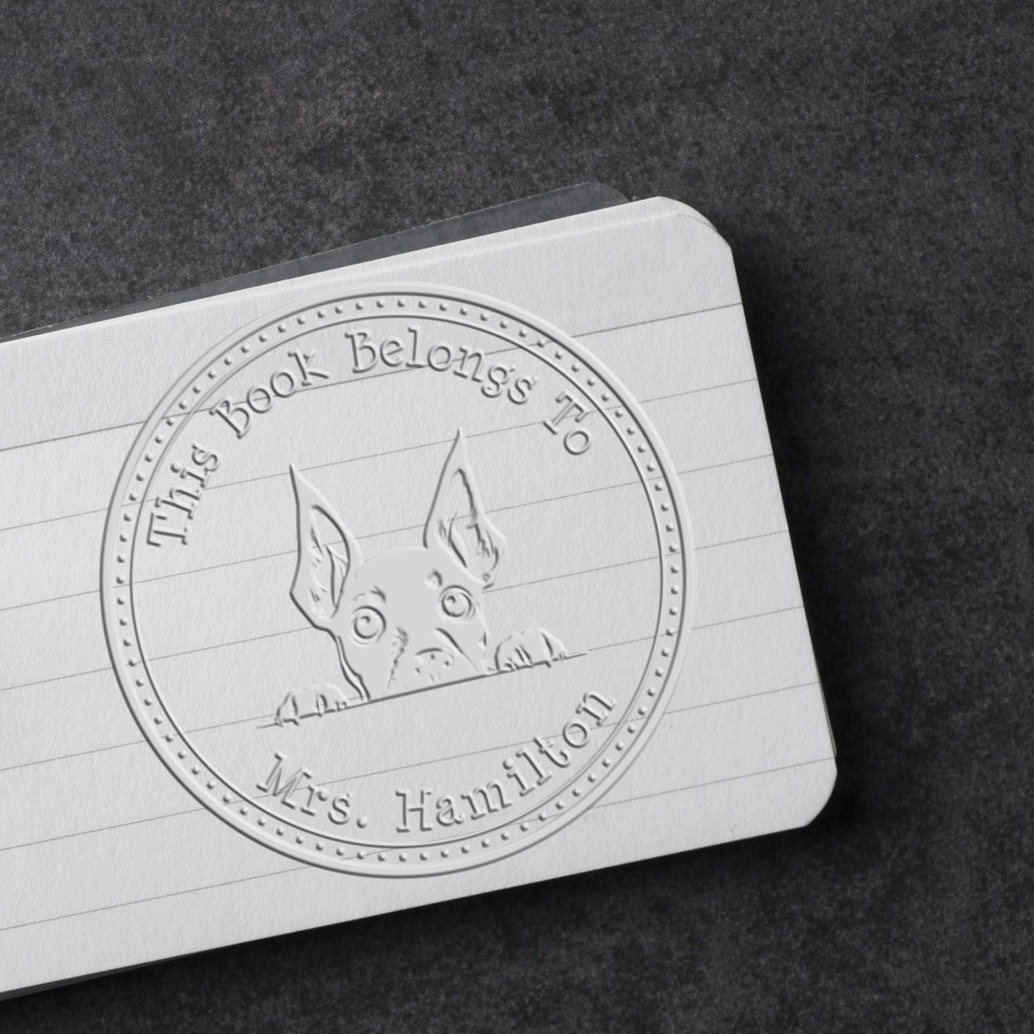 Desk Miniature Pinscher Customized Seal Embossing Stamp - Engineer Seal Stamps