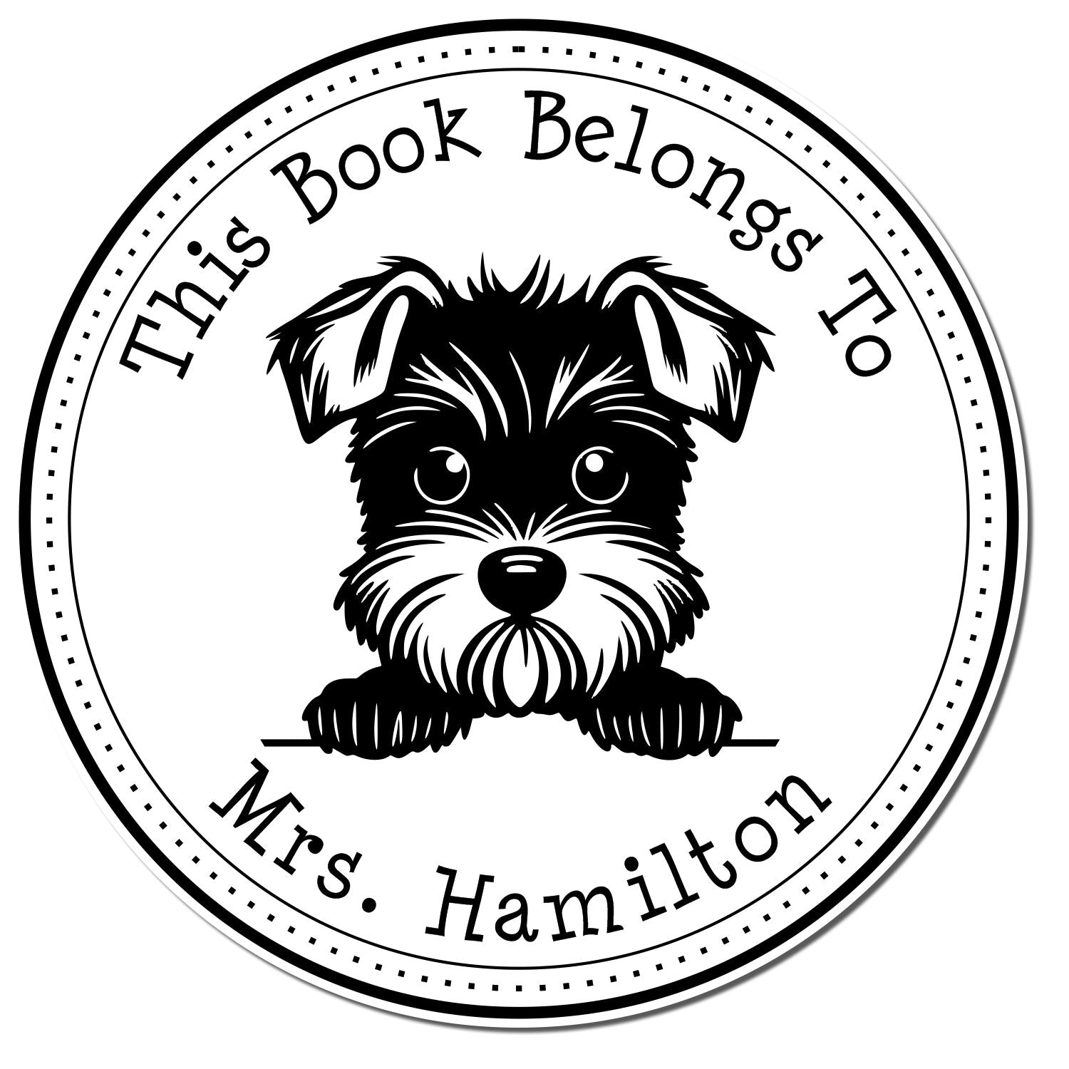 Miniature Schnauzer Custom Ex Libris Book Stamper - Engineer Seal Stamps