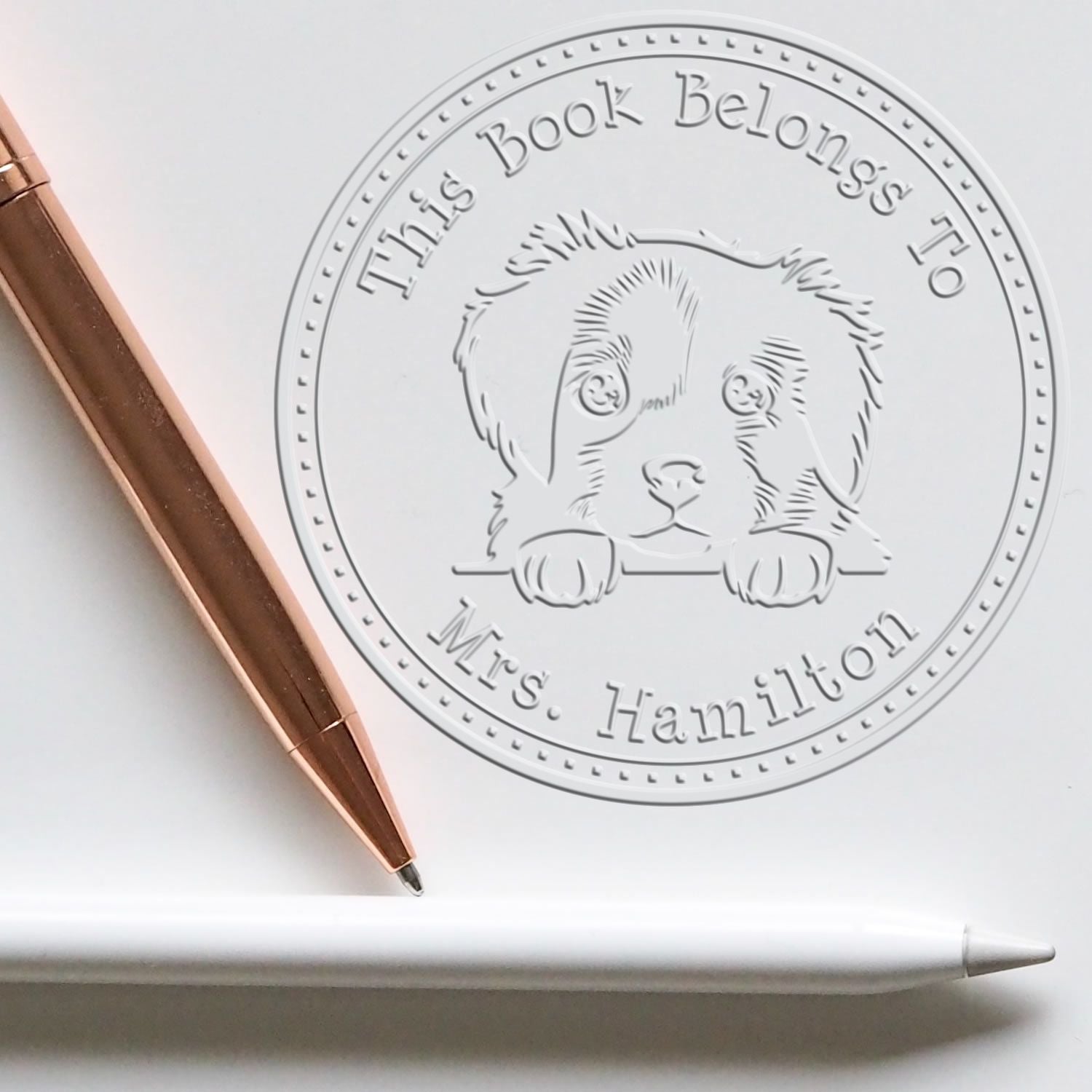 Nova Scotia Duck Tolling Retriever Personalized Book Return Embossing Seal