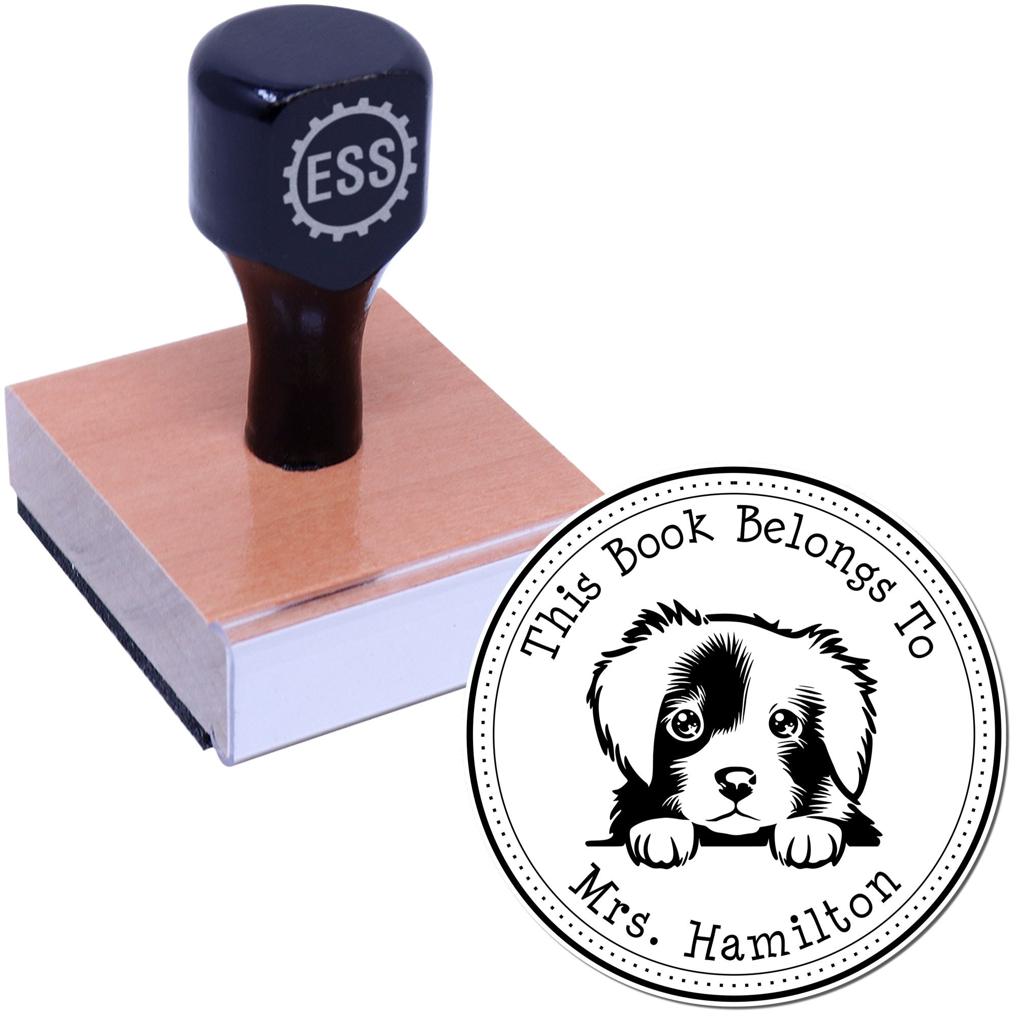Wooden Handle Nova Scotia Duck Tolling Retriever Custom-Made Library of Stamper - Engineer Seal Stamps