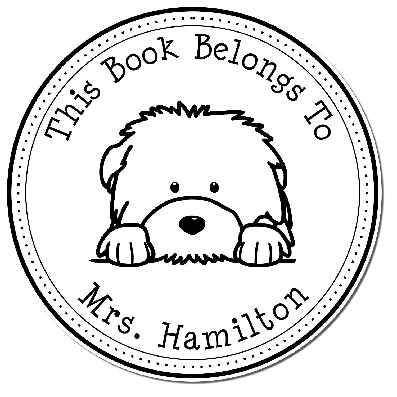 Wooden Handle Old English Sheepdog Custom-Made From the Library of Stamp - Engineer Seal Stamps