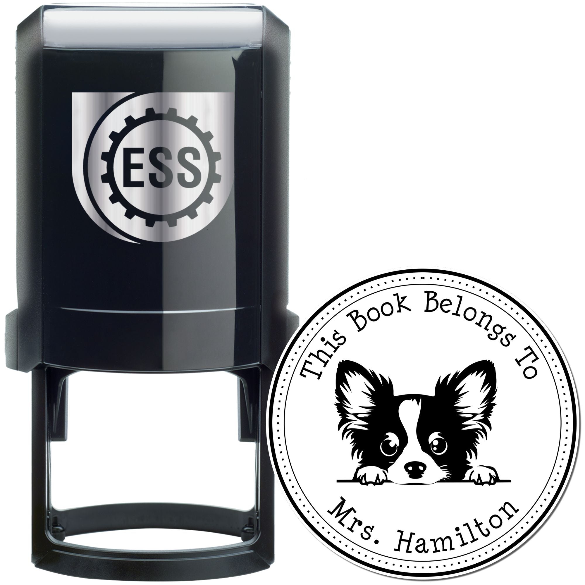 Self-Inking Papillon Customizable Book Label Stamper - Engineer Seal Stamps