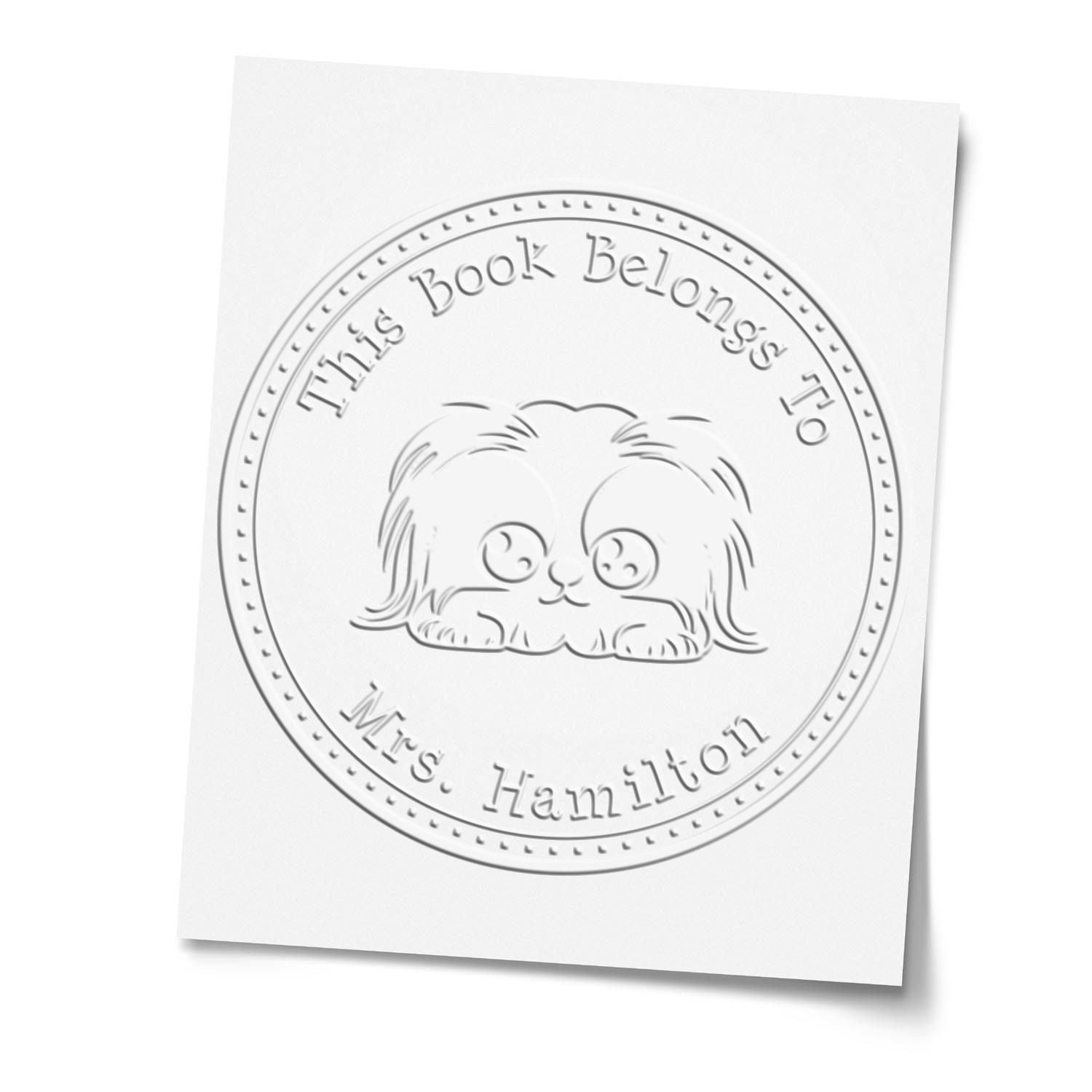 Handheld Pekingese Personalized Desk of Embossed Seal - Engineer Seal Stamps