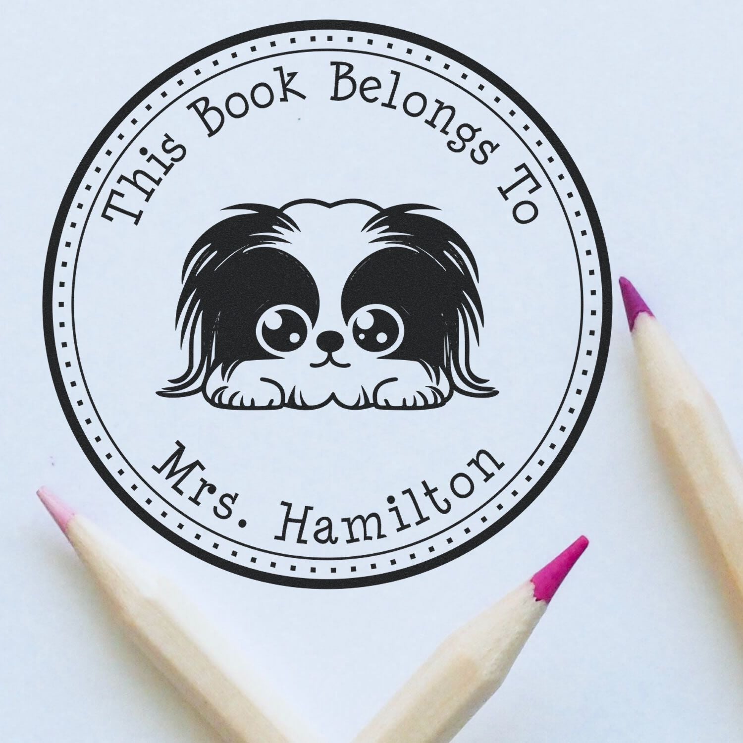Pekingese Custom Book Collection Stamp - Engineer Seal Stamps