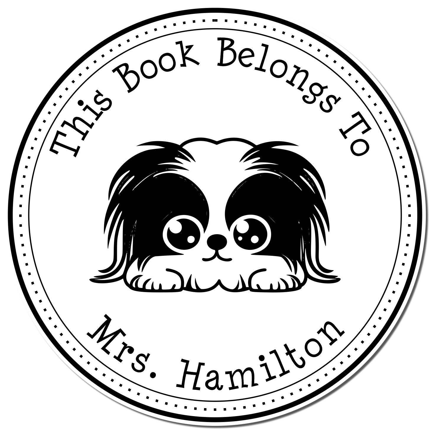 Pekingese Customizable Ex Libris Library Stamp - Engineer Seal Stamps