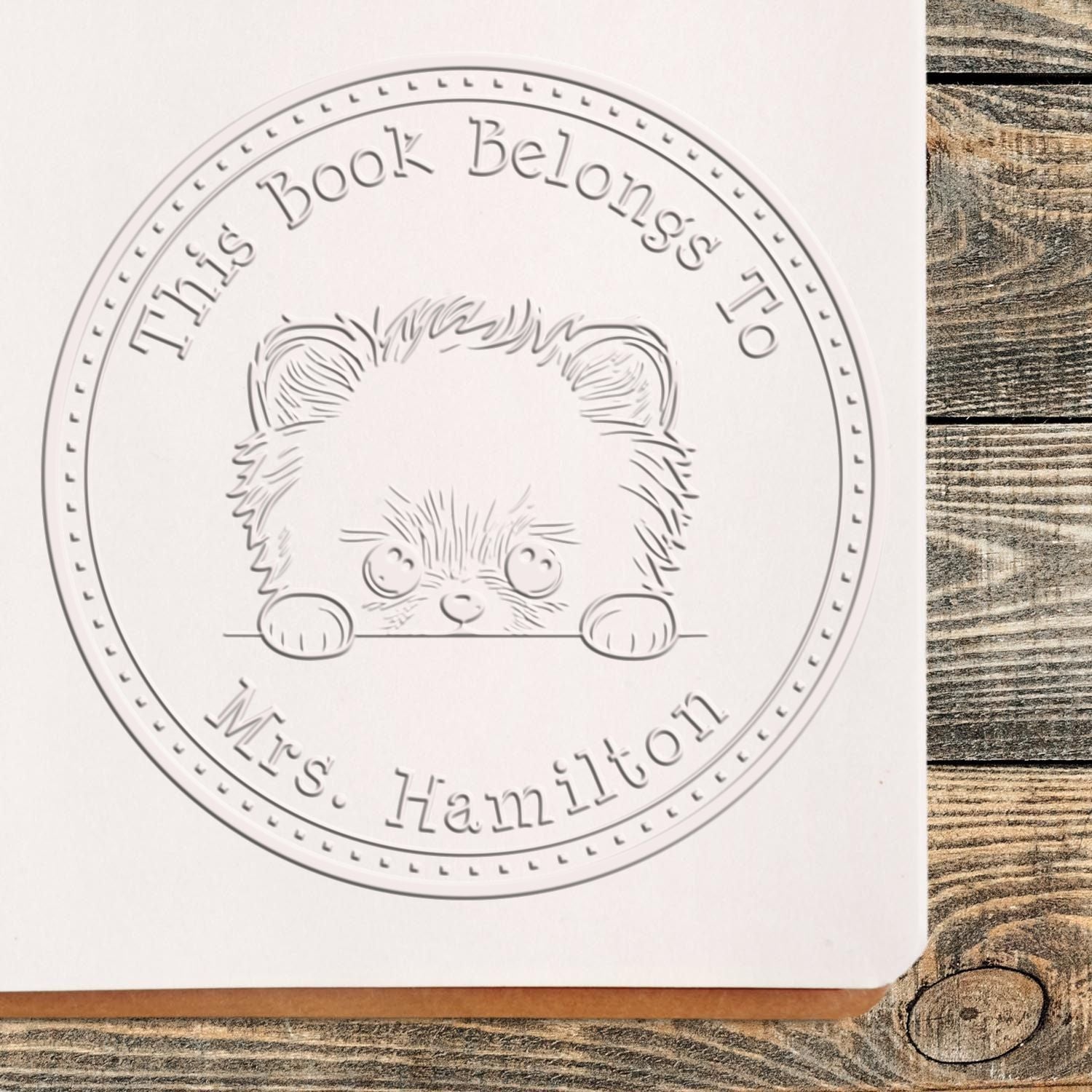 Pomeranian Personalized Book Return Embossing Seal Stamp - Engineer Seal Stamps