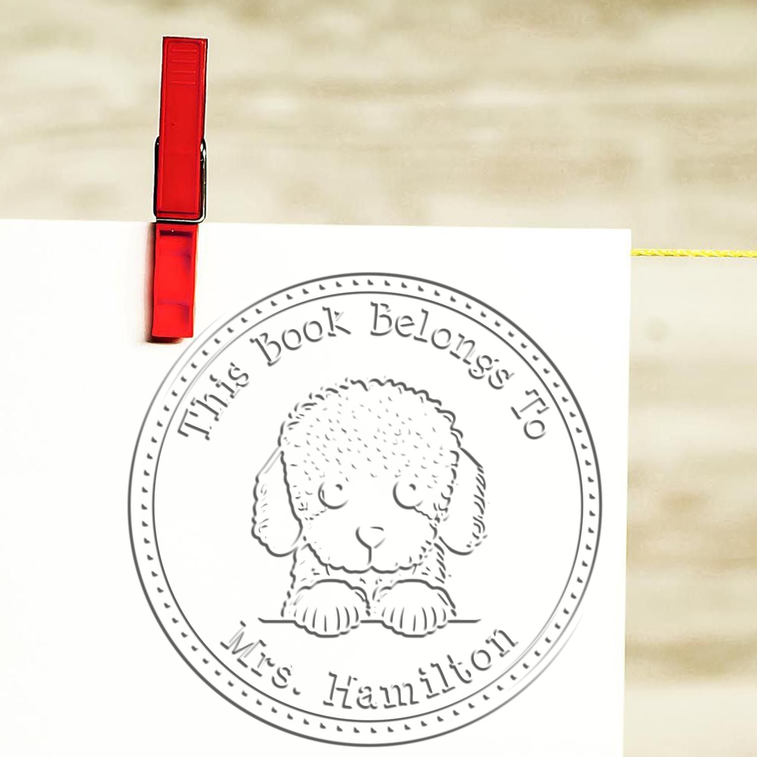 Hybrid Poodle Custom Librarian Embossing Stamp - Engineer Seal Stamps