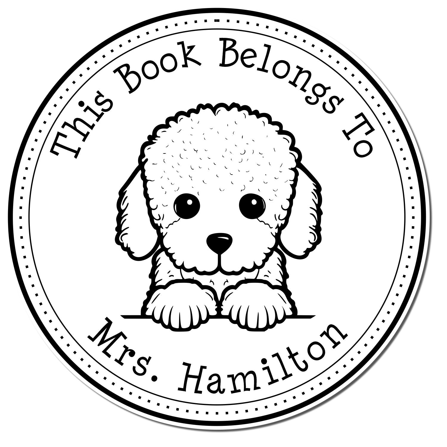 Wooden Handle Poodle Custom-Made Read it Return It Stamp - Engineer Seal Stamps