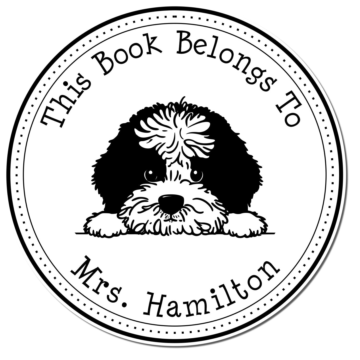 Portuguese Water Dog Custom Librarian Stamper - Engineer Seal Stamps