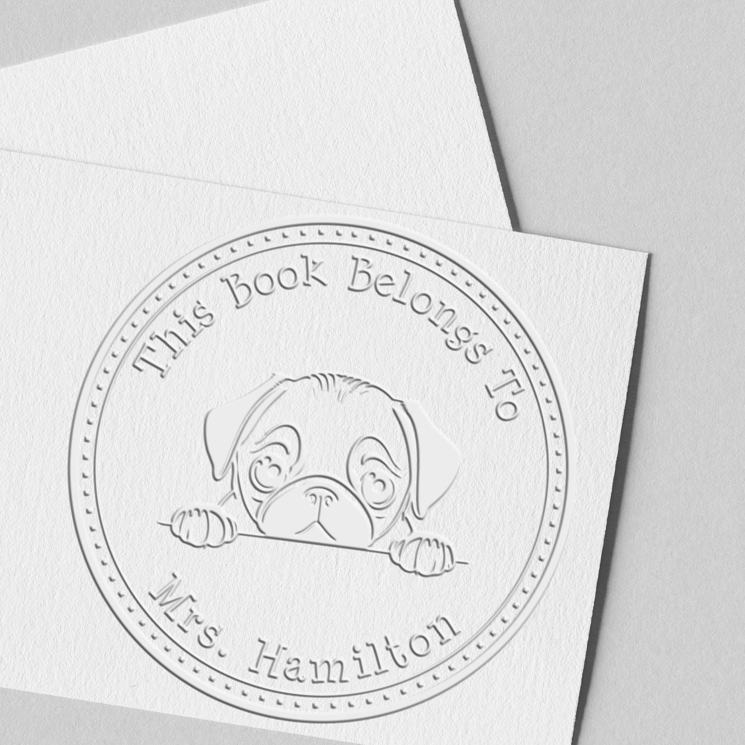 Handheld Pug Personalized Desk of Embossed Seal Stamp