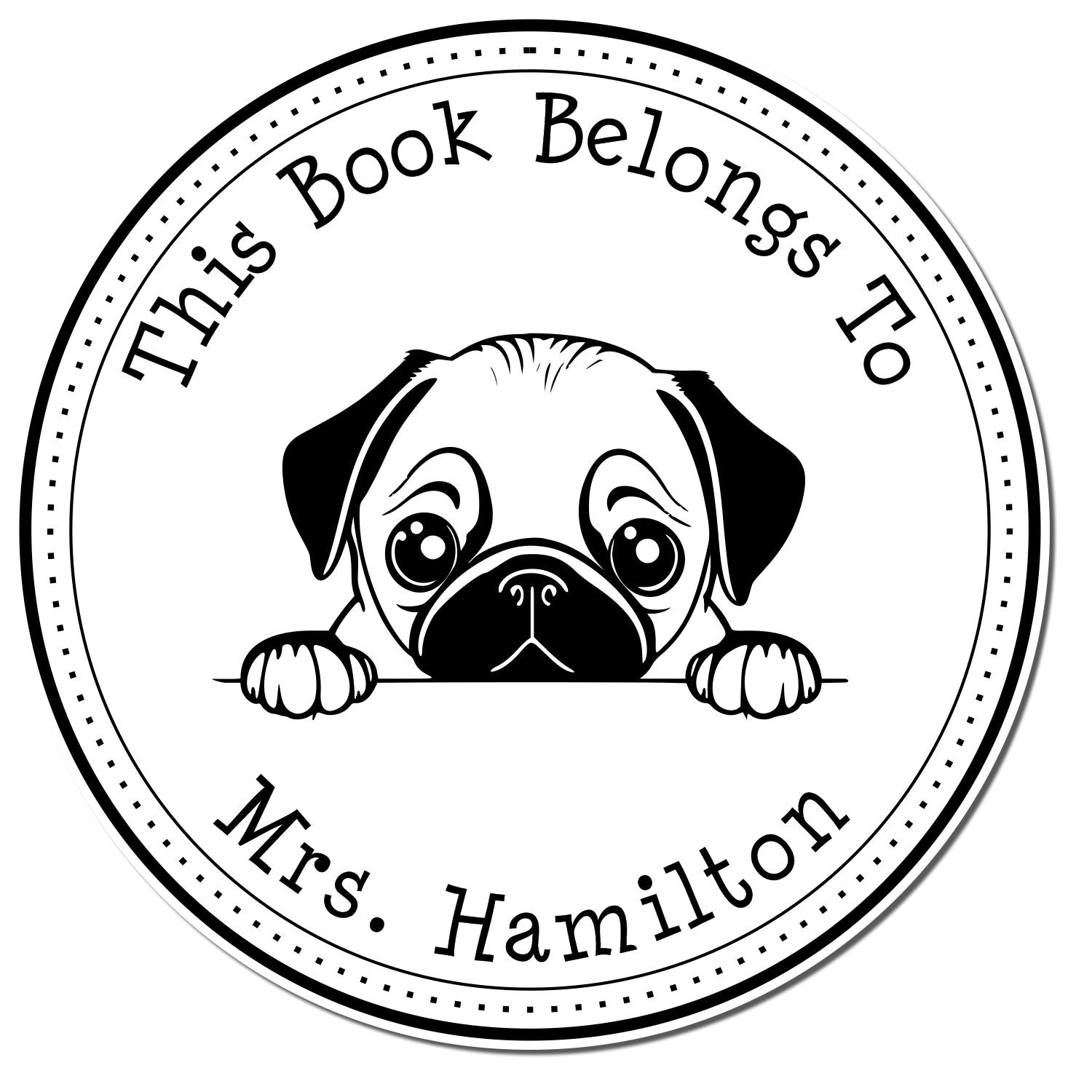 Pug Customizable Library Book Stamp - Engineer Seal Stamps