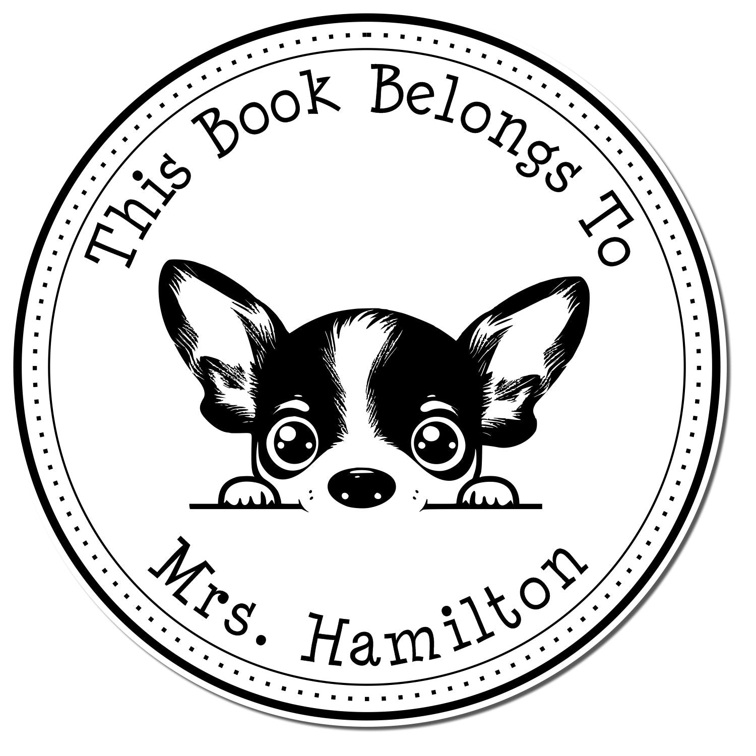 Self-Inking Rat Terrier Personalizable Library of Stamper - Engineer Seal Stamps