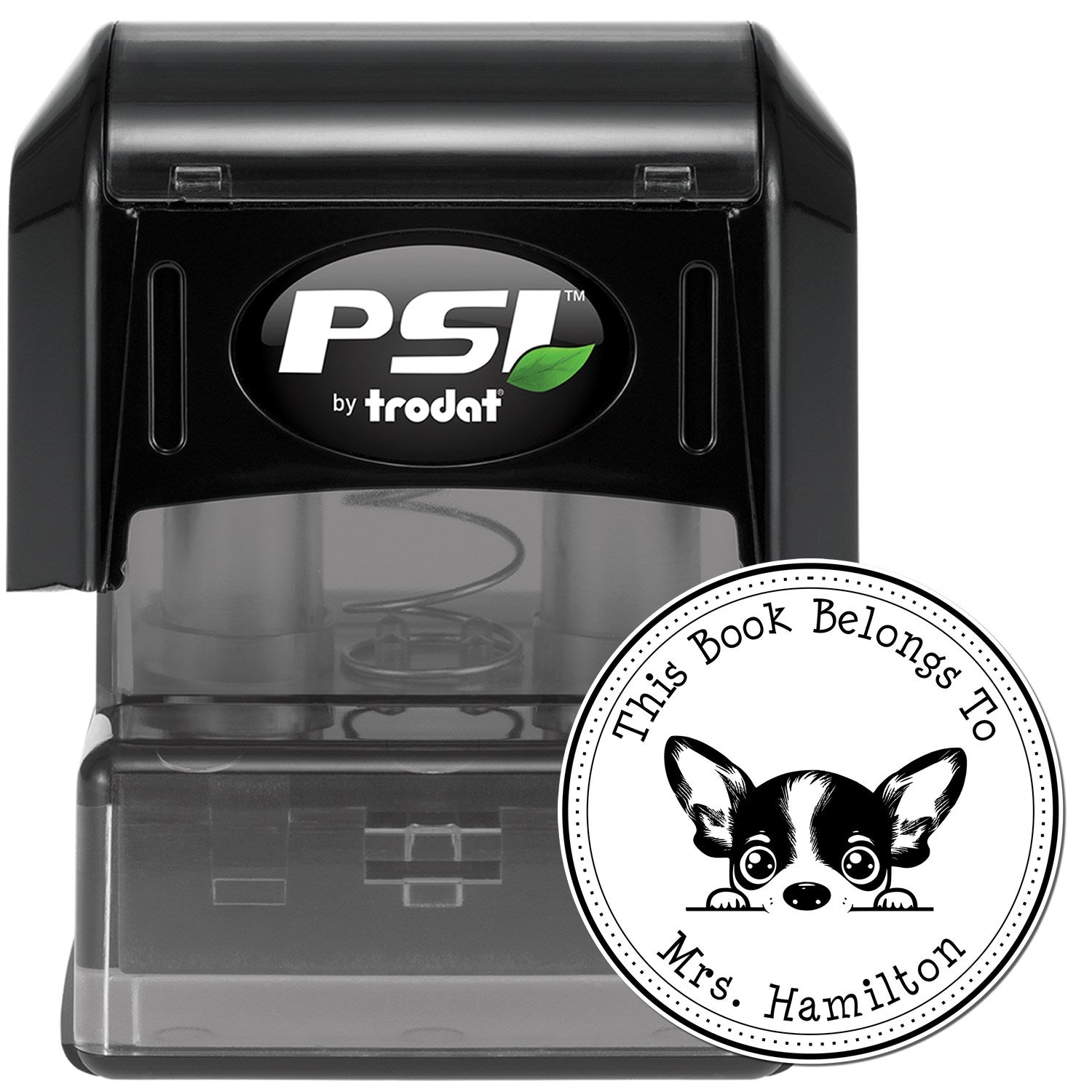 Rat Terrier Custom Book Return Stamper - Engineer Seal Stamps