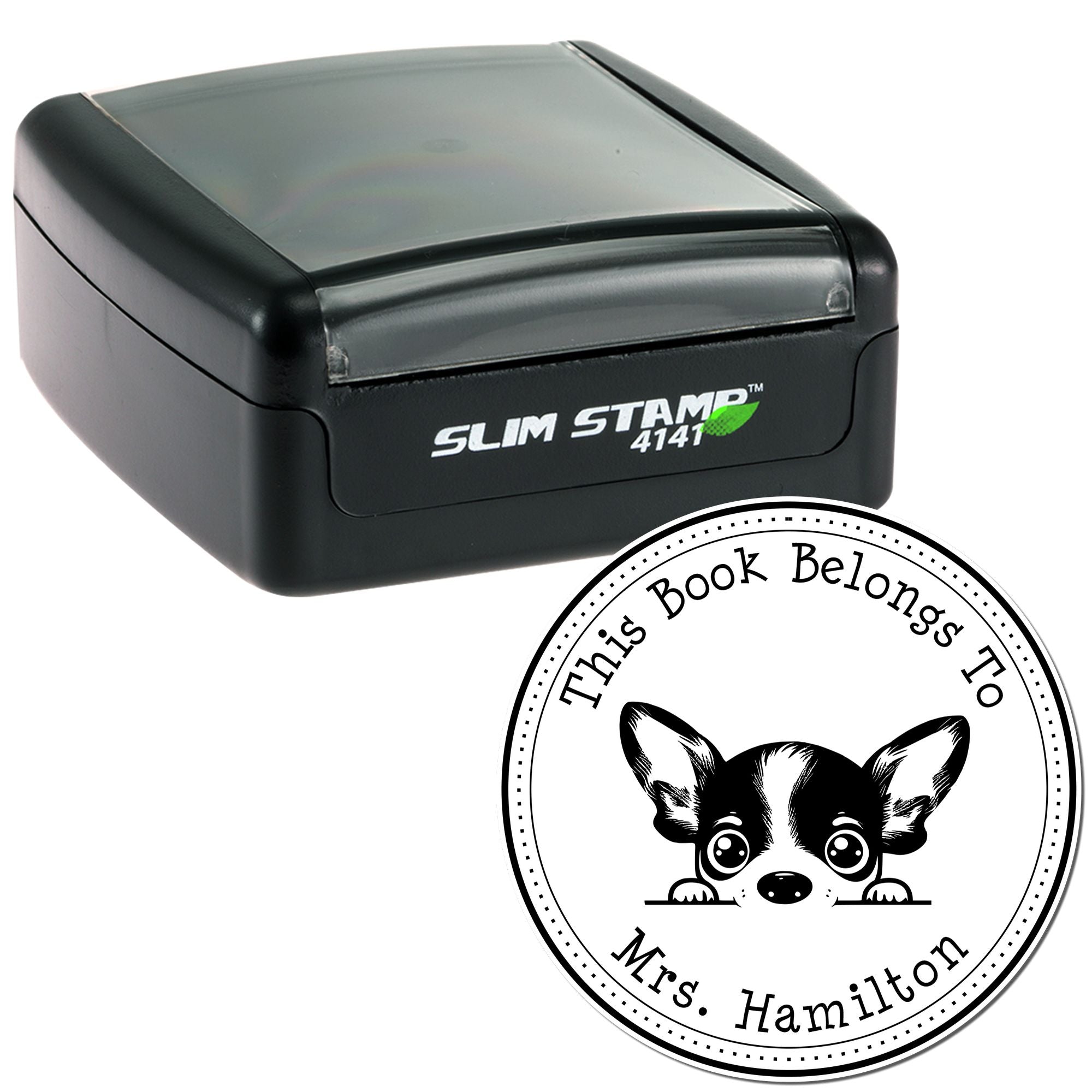 Rat Terrier Customizable Library Book Stamper - Engineer Seal Stamps