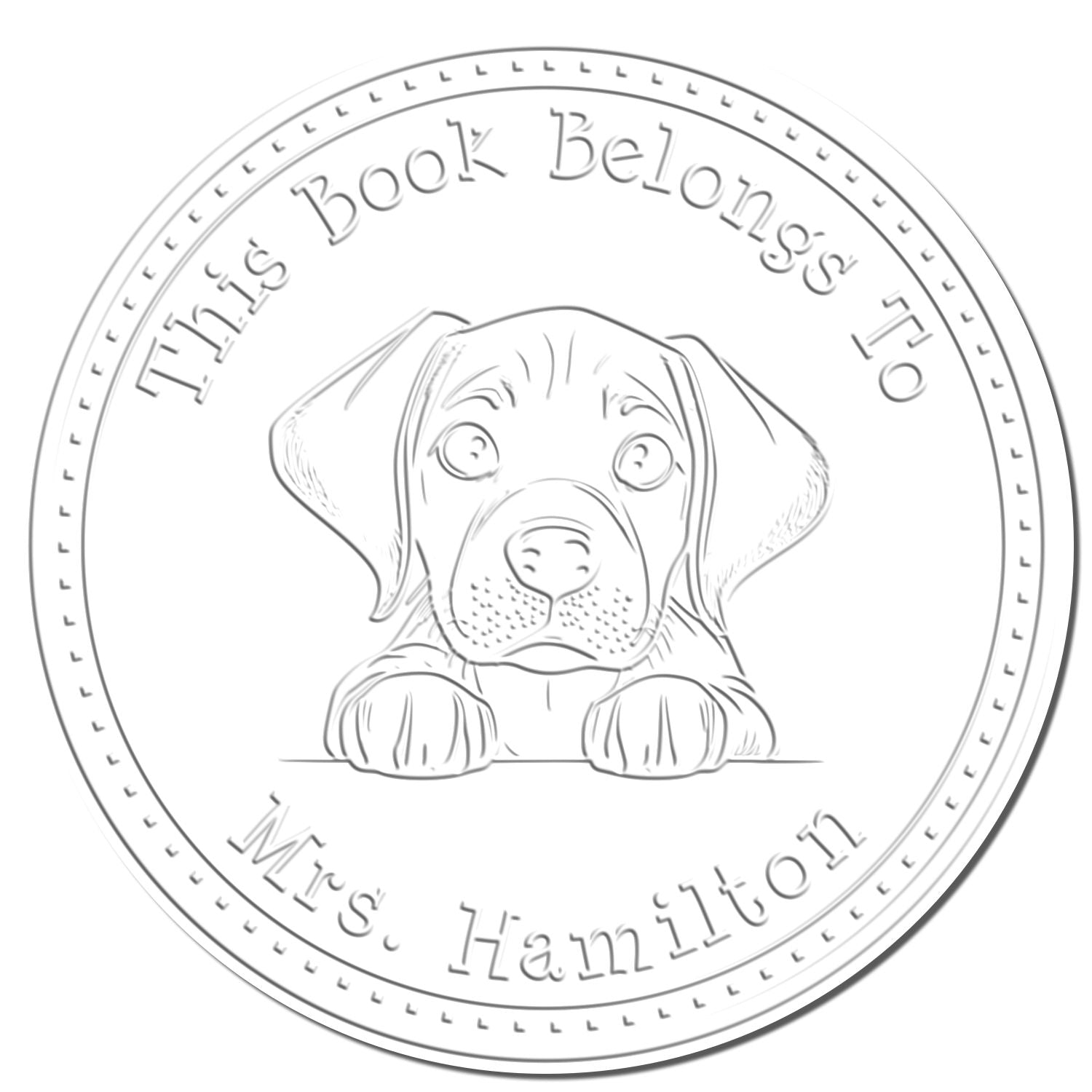 Rhodesian Ridgeback Personalized Book Label Embosser Seal - Engineer Seal Stamps