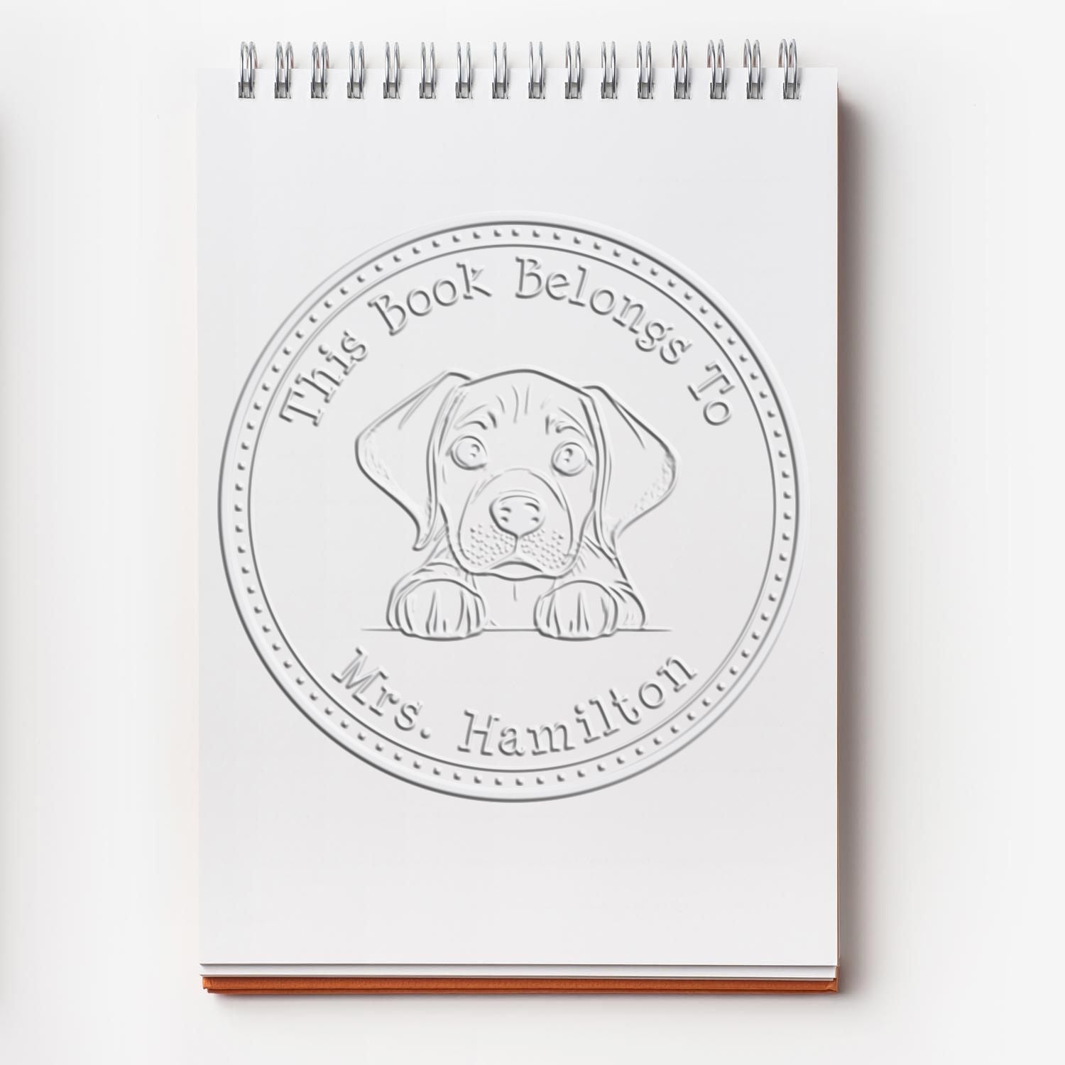 Rhodesian Ridgeback Personalized Book Label Embosser Seal - Engineer Seal Stamps