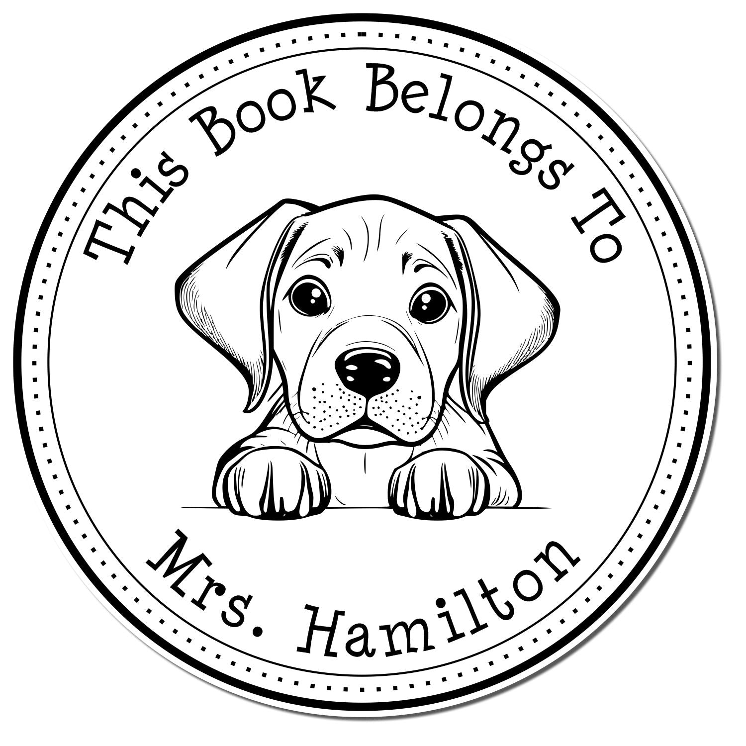 Rhodesian Ridgeback Customizable Home Library Stamp - Engineer Seal Stamps