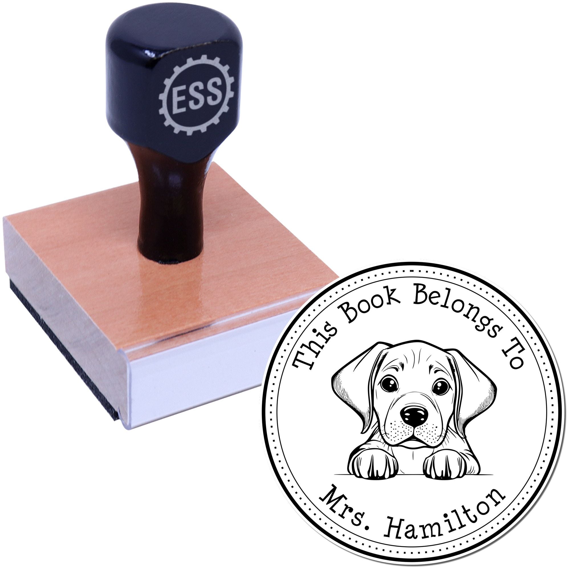 Wooden Handle Rhodesian Ridgeback Custom-Made From the Desk of Stamp - Engineer Seal Stamps