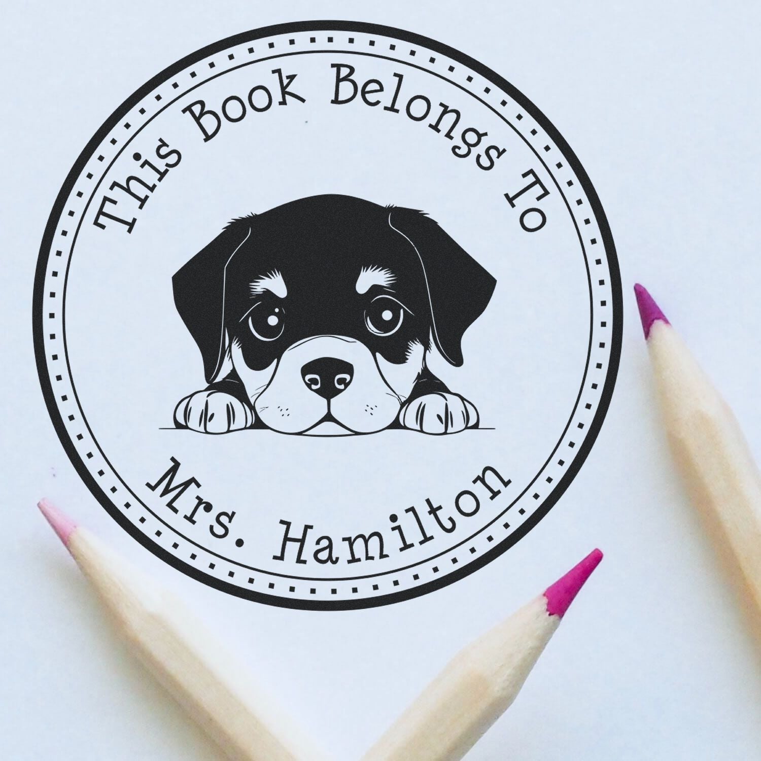 Rottweiler Custom Book Label Stamper - Engineer Seal Stamps