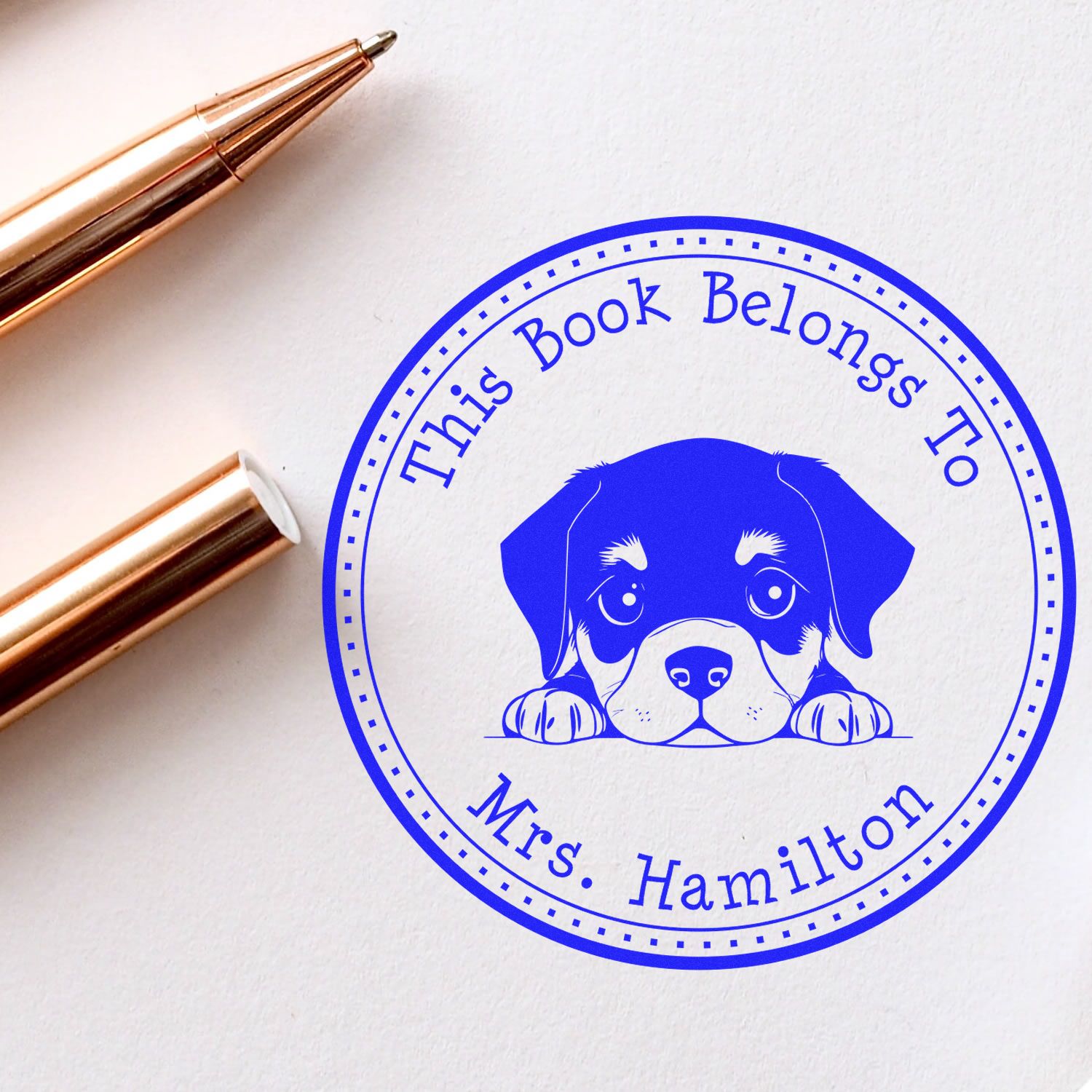 Rottweiler Custom Book Label Stamper - Engineer Seal Stamps