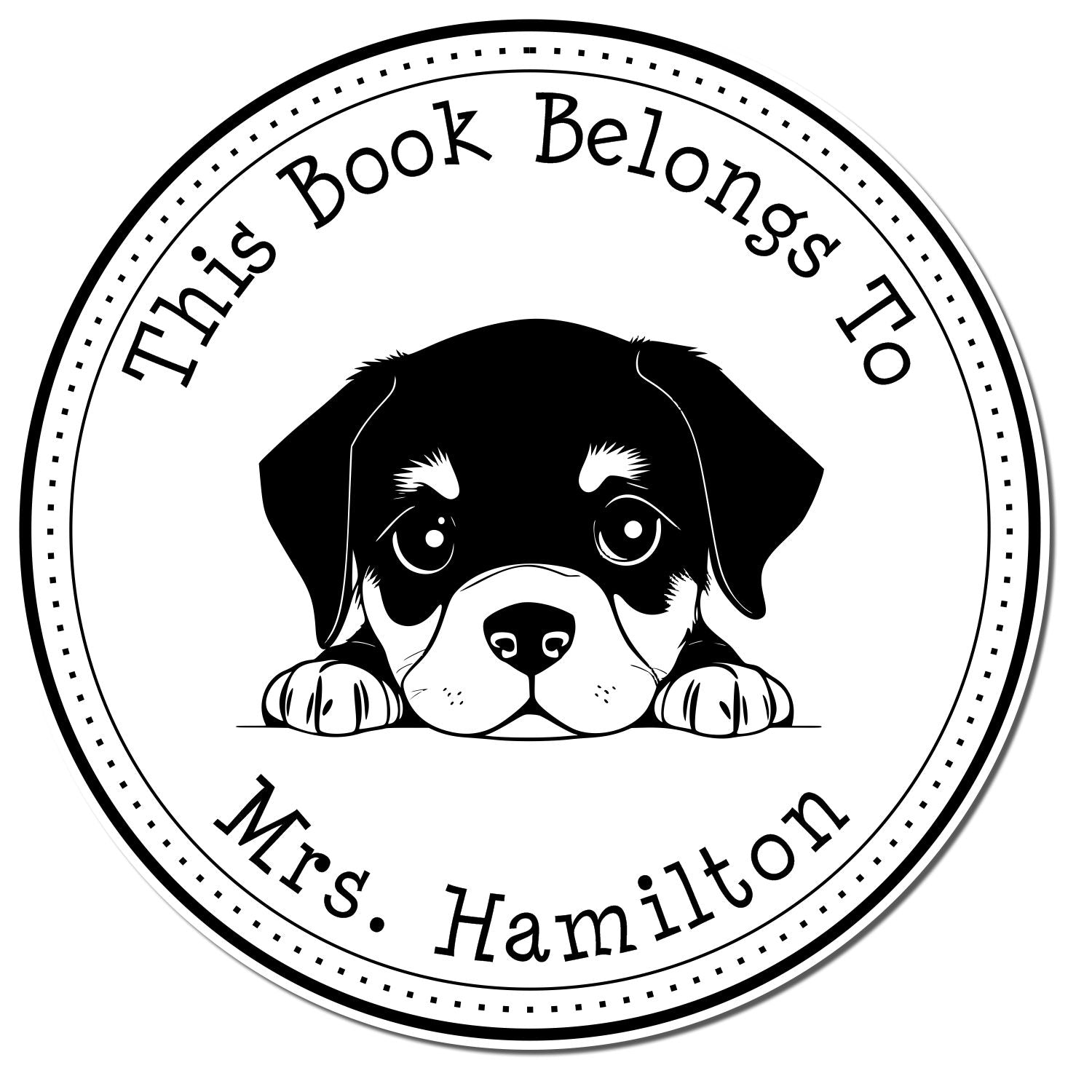 Rottweiler Customizable Home Library Stamper - Engineer Seal Stamps