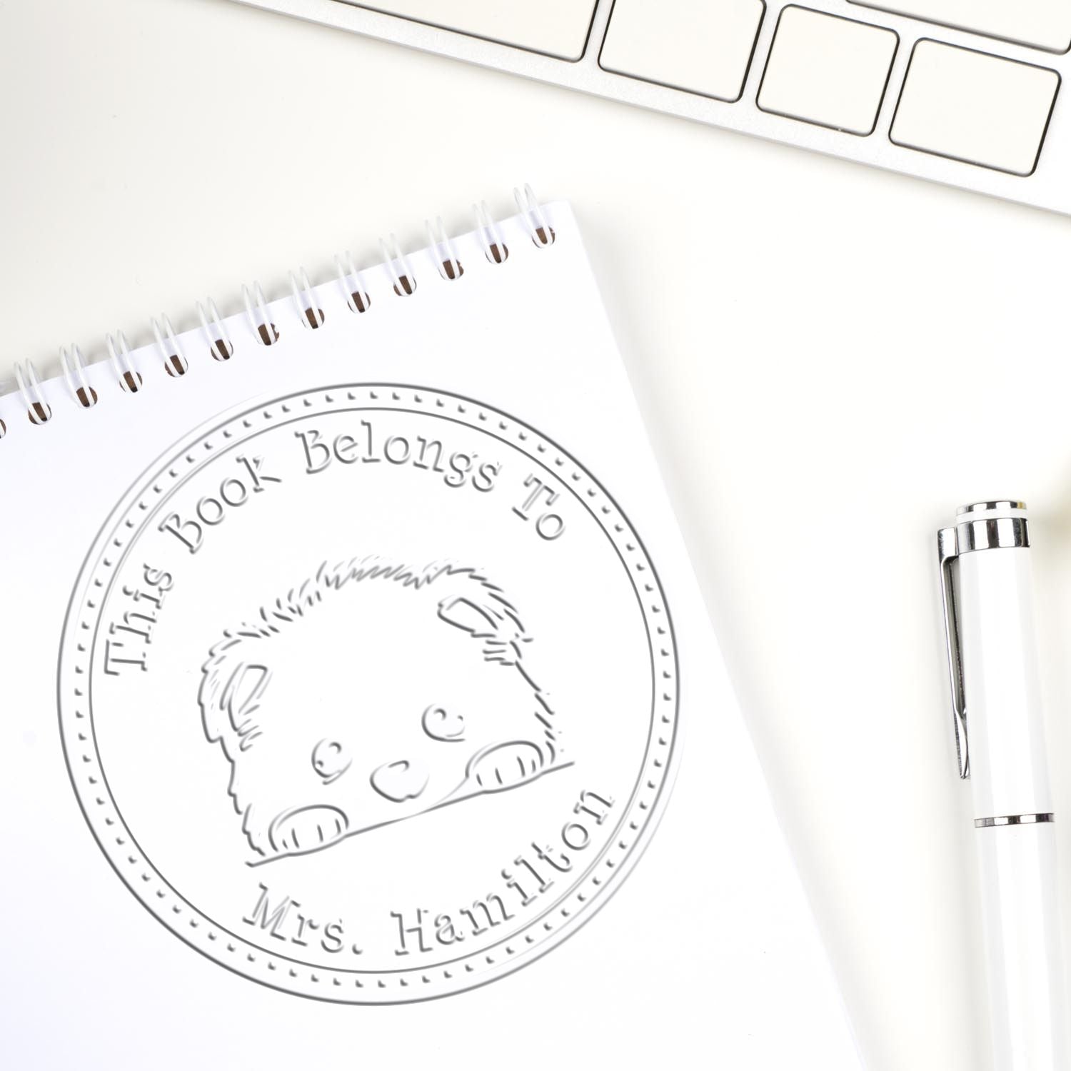 Samoyed Personalized Book Label Embossed Seal - Engineer Seal Stamps