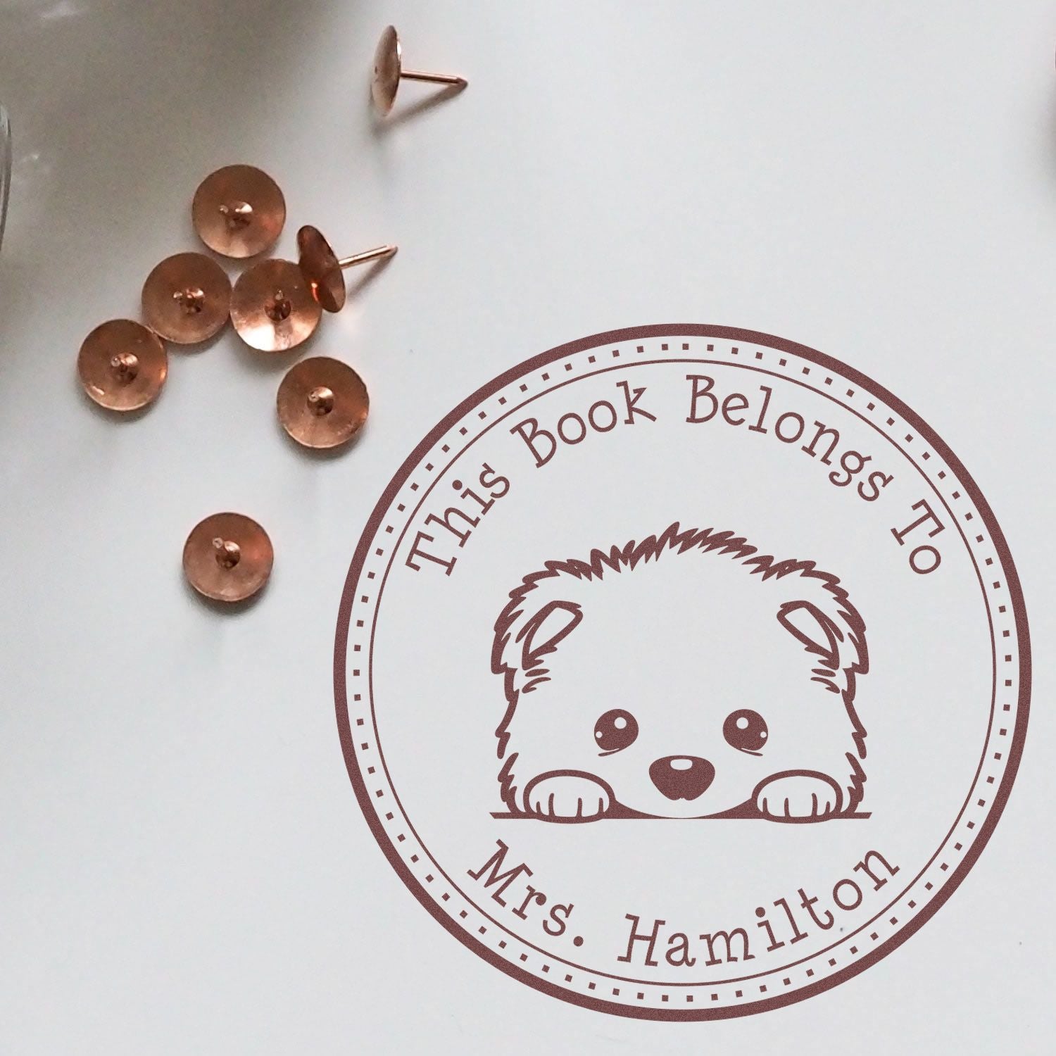 Self-Inking Samoyed Personalizable Property of Stamp - Engineer Seal Stamps