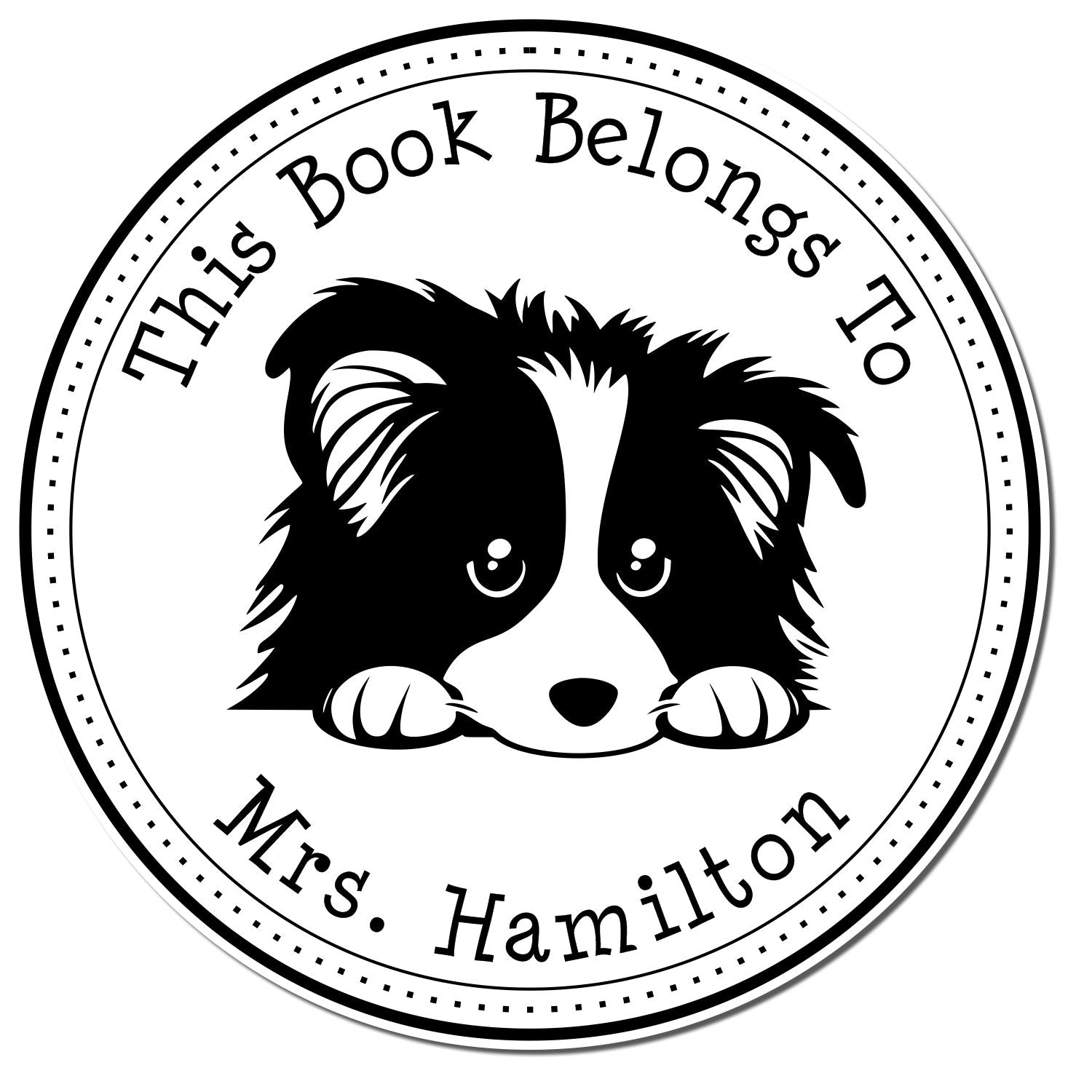 Self-Inking Shetland Sheepdog Personalizable Read it Return It Stamp - Engineer Seal Stamps