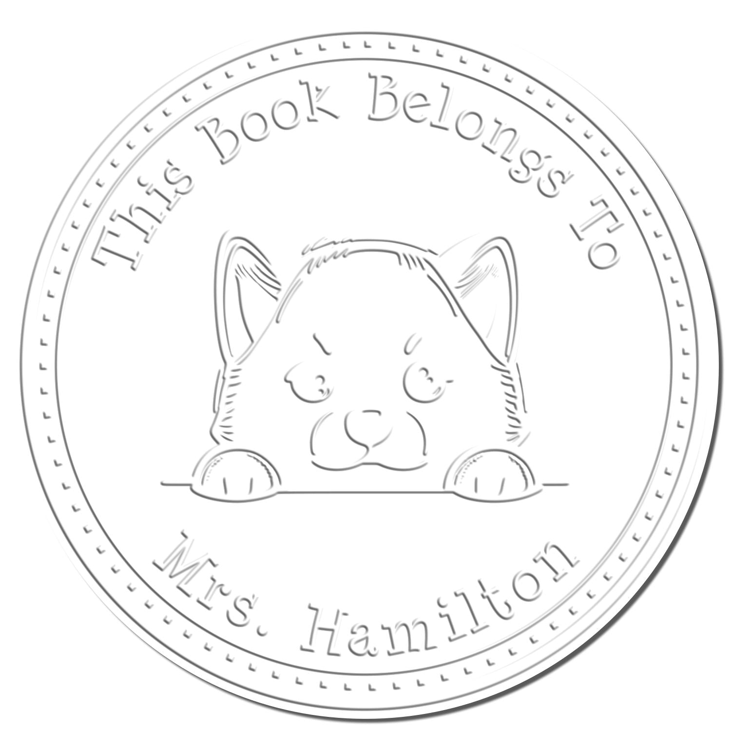 Hybrid Shiba Inu Custom Book Return Seal Embosser - Engineer Seal Stamps