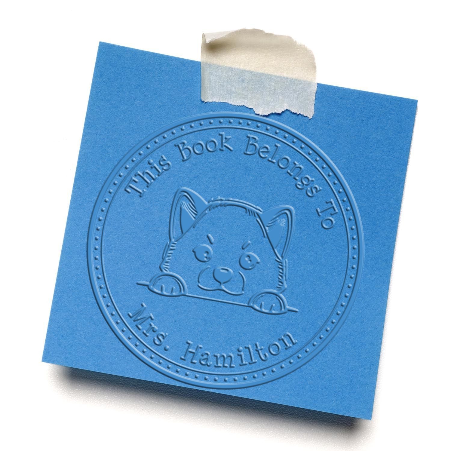 Shiba Inu Personalized Book Label Embossed Stamp - Engineer Seal Stamps