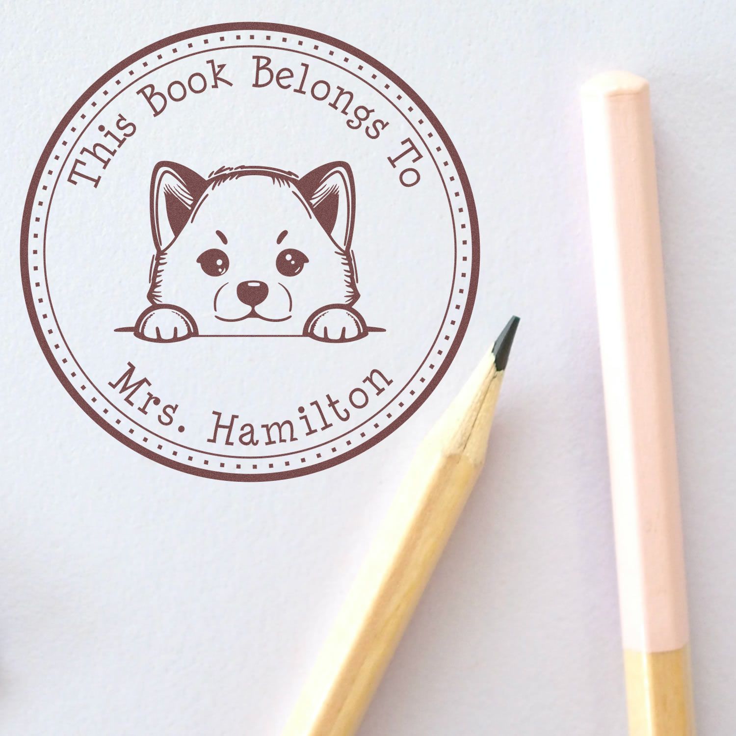 Self-Inking Shiba Inu Personalizable Read it Return It Stamper - Engineer Seal Stamps