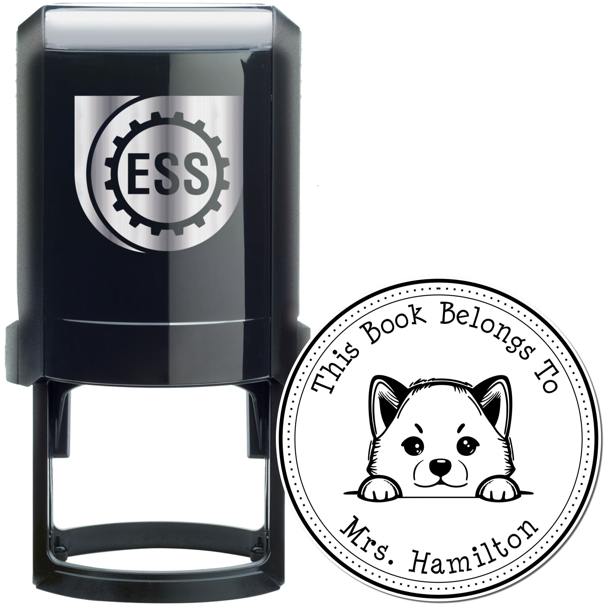 Self-Inking Shiba Inu Personalizable Read it Return It Stamper - Engineer Seal Stamps
