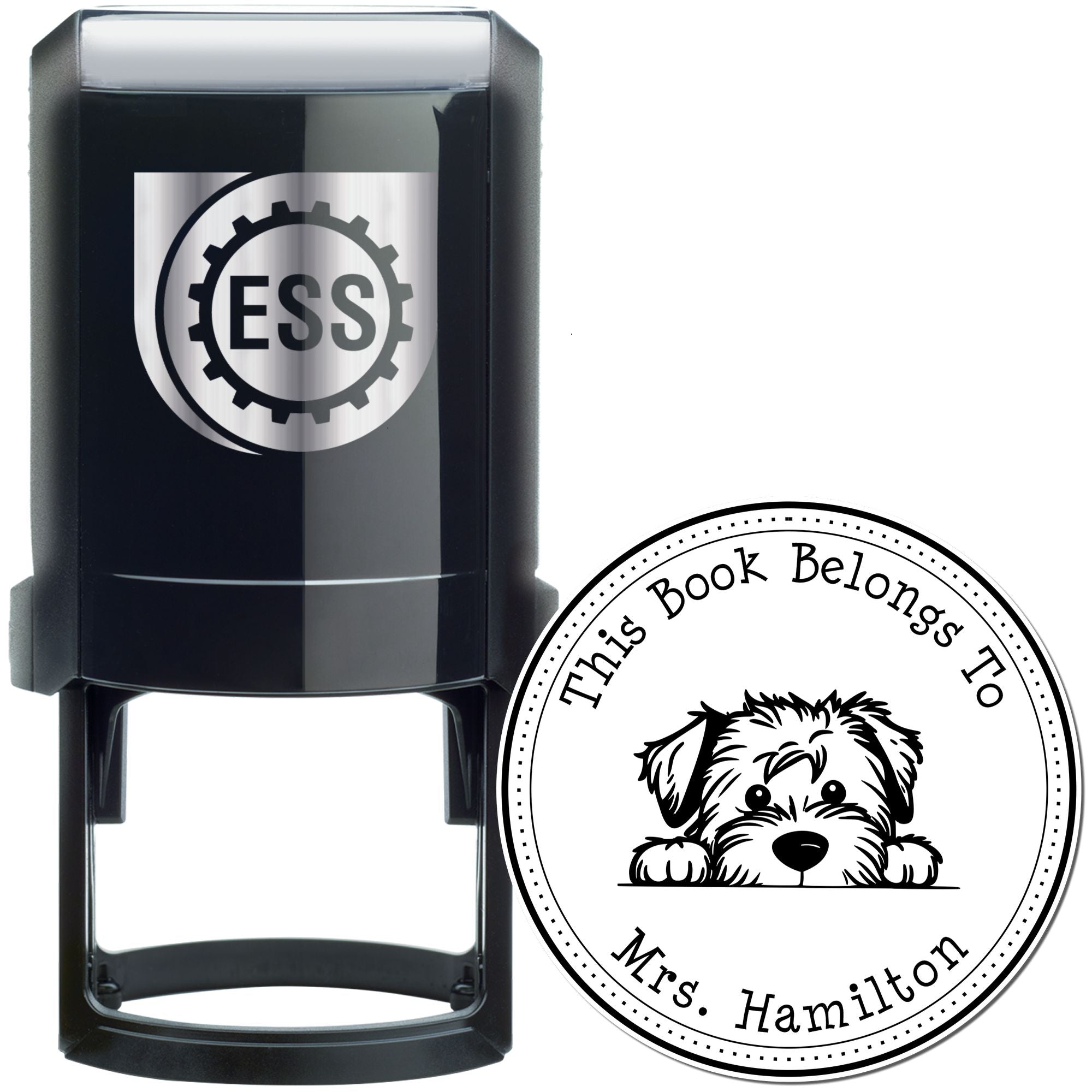 Self-Inking Soft Coated Wheaten Terrier Personalizable From the Desk of Stamp - Engineer Seal Stamps