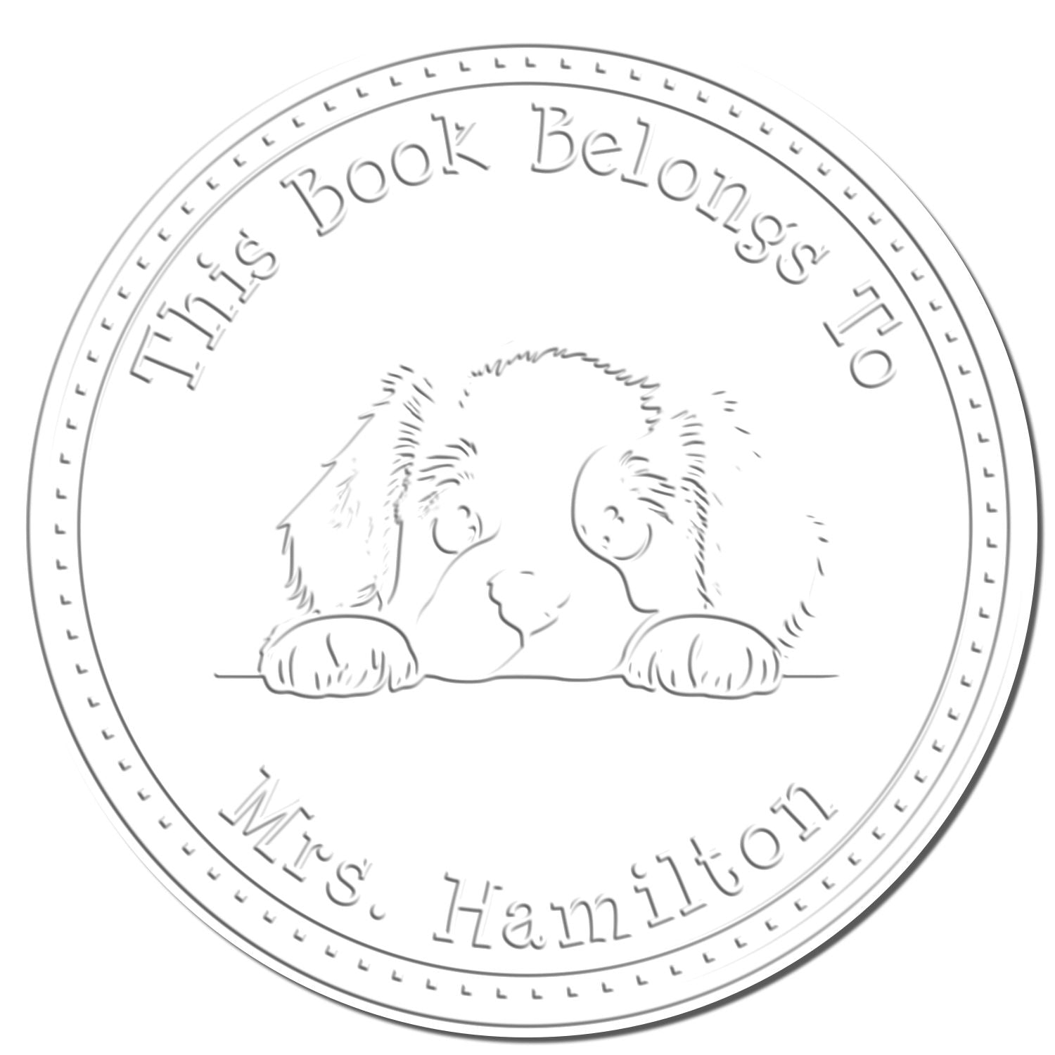 Handheld Staffordshire Bull Terrier Personalized Ex Libris Embossed Stamp - Engineer Seal Stamps