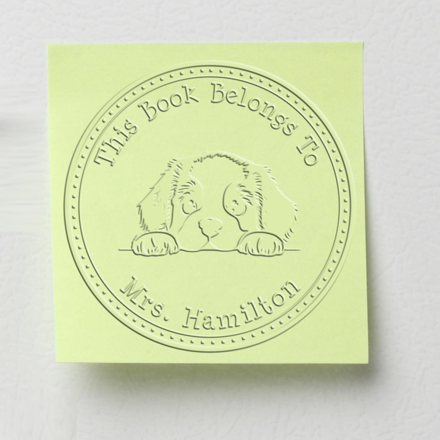 Handheld Staffordshire Bull Terrier Personalized Ex Libris Embossed Stamp - Engineer Seal Stamps