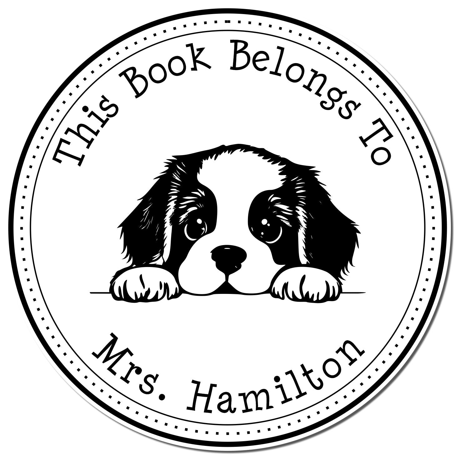 Staffordshire Bull Terrier Customizable Book Label Stamper - Engineer Seal Stamps