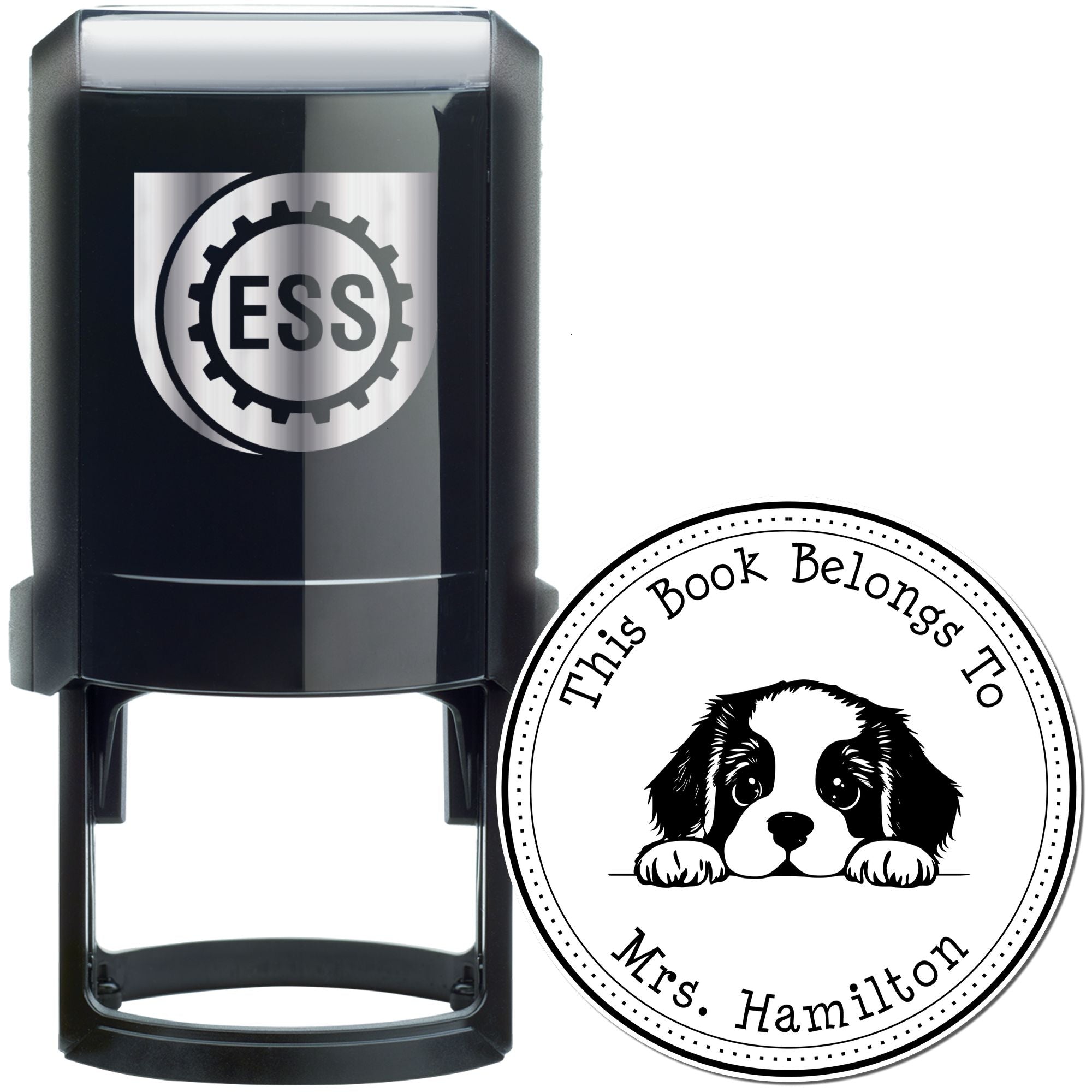 Self-Inking Staffordshire Bull Terrier Personalizable From the Desk of Stamper - Engineer Seal Stamps