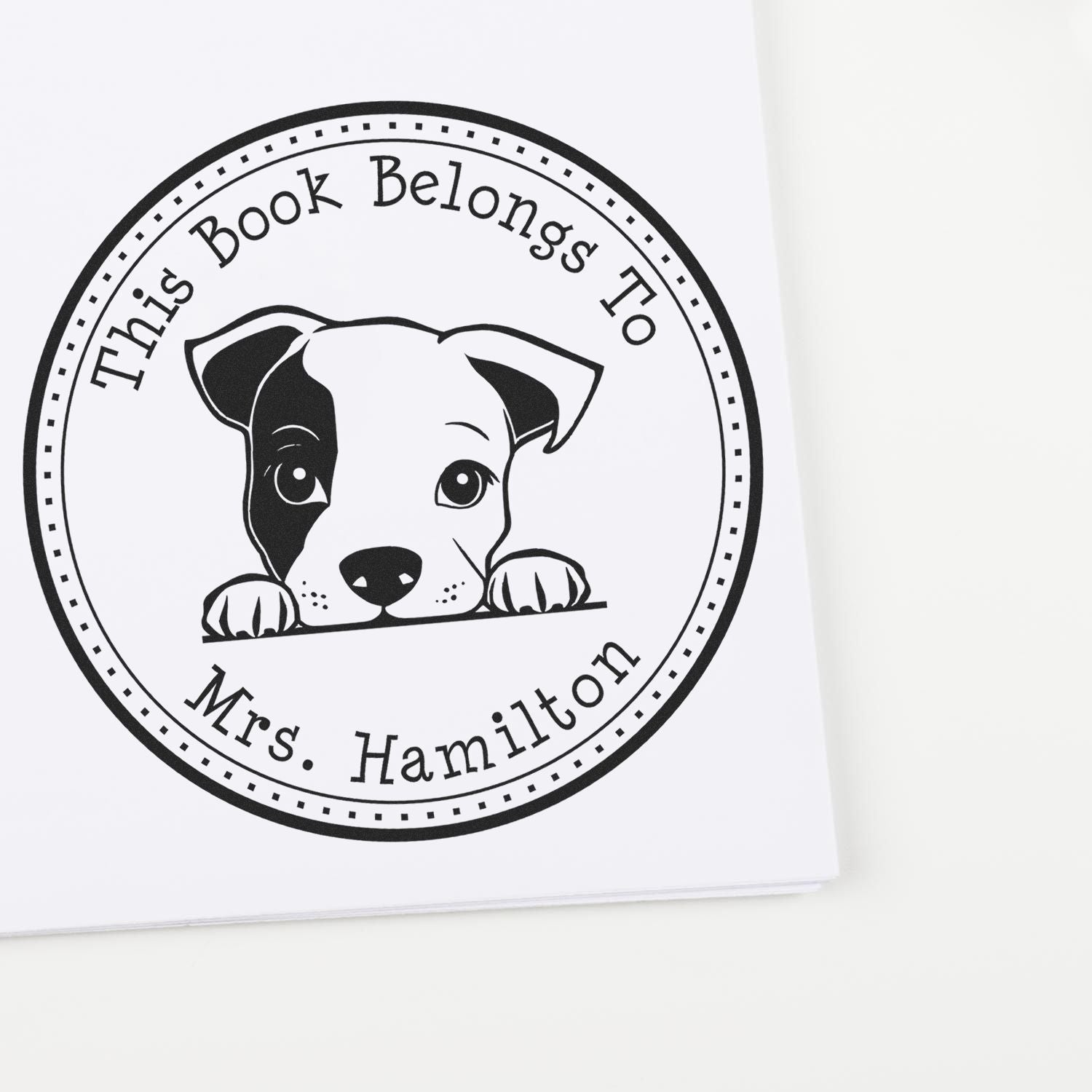 Wooden Handle Standard Schnauzer Custom-Made Library Book Stamp - Engineer Seal Stamps