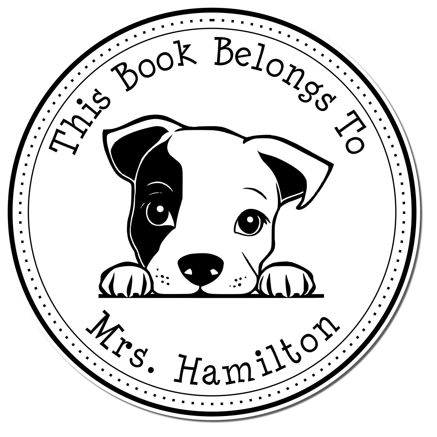 Wooden Handle Standard Schnauzer Custom-Made Library Book Stamp - Engineer Seal Stamps